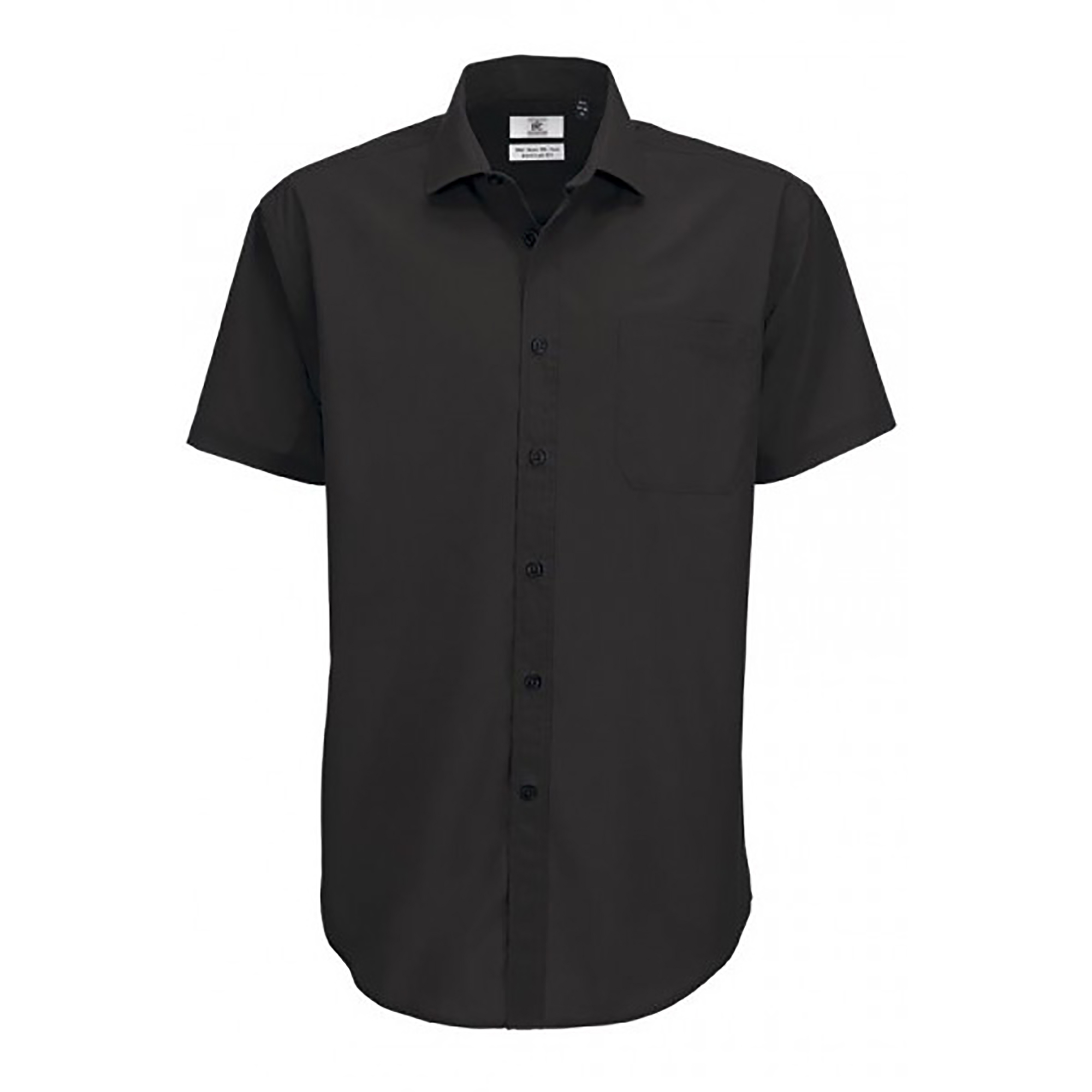 B&C Mens Smart Short Sleeve Shirt / Mens Shirts (L) (Black)