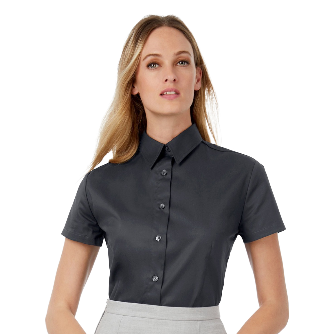B&C Camicia Classica Maniche Corte Donna BC124