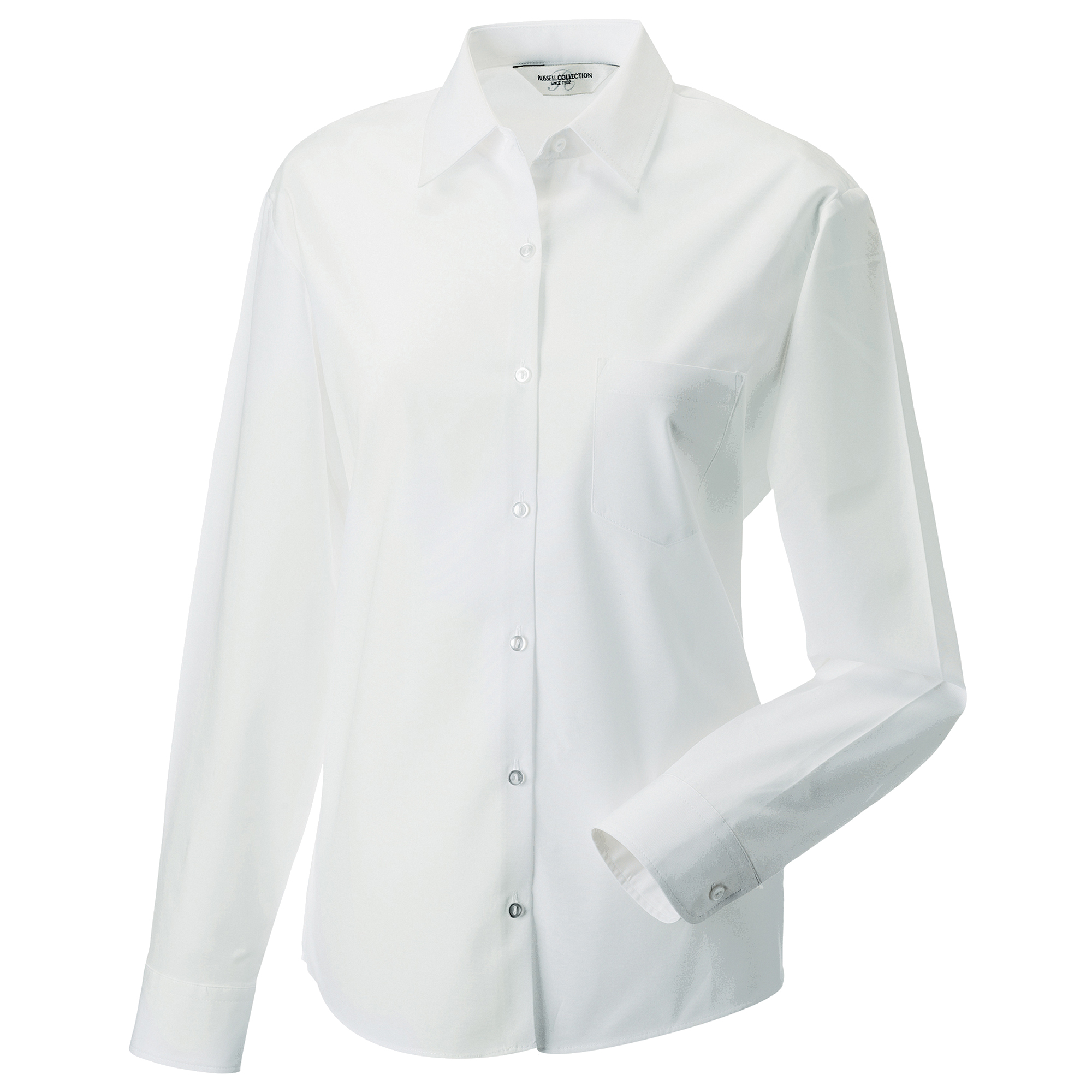 Jerzees Damen Baumwoll-Hemd / Bluse / Arbeitsbluse, langärmlig (BC2734 ...