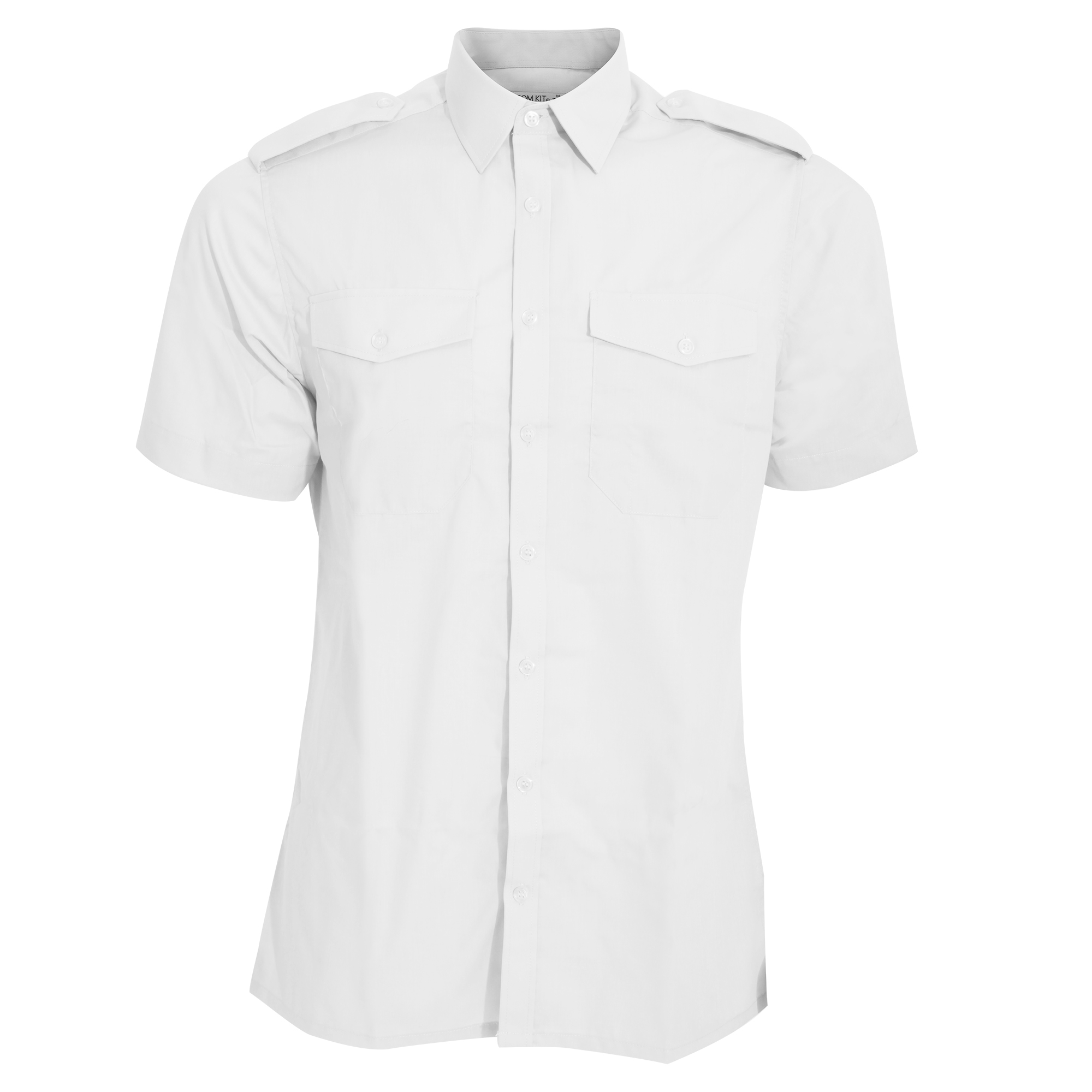 Kustom Kit Mens Short Sleeve Pilot Shirt (16) (White)