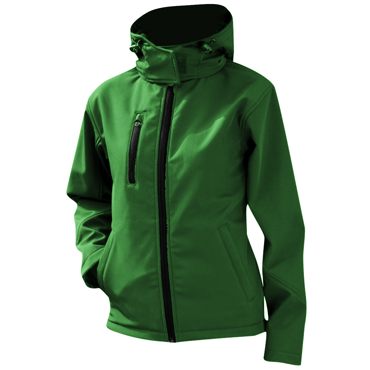 Result Core Womens/Ladies Lite Hooded Softshell Jacket (S) (Vivid Green/Black)