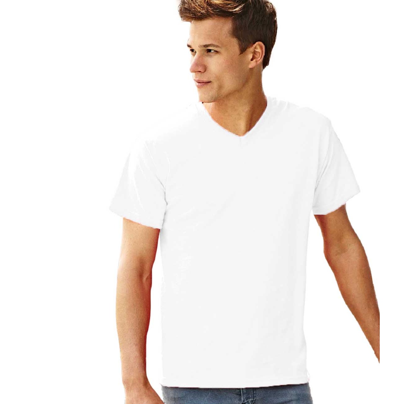 BC338 Fruit Of The Loom Mens Valueweight V-Neck T-Short Sleeve T-Shirt