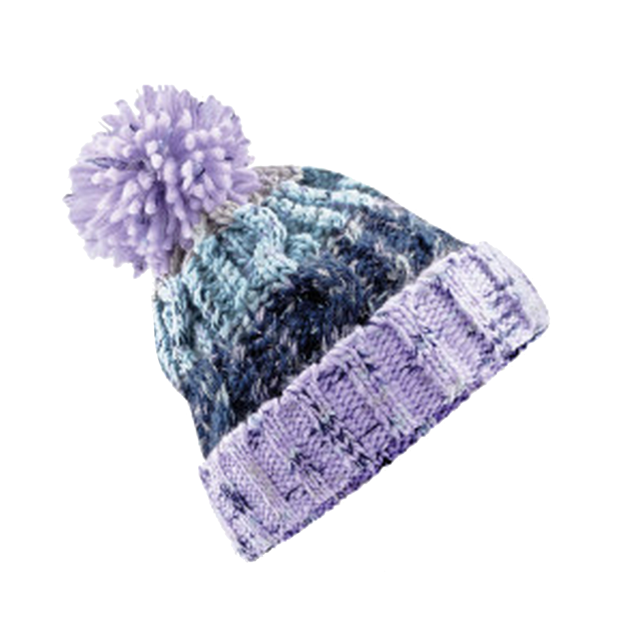 Womens/Ladies Corkscrew Pom Pom Beanie 