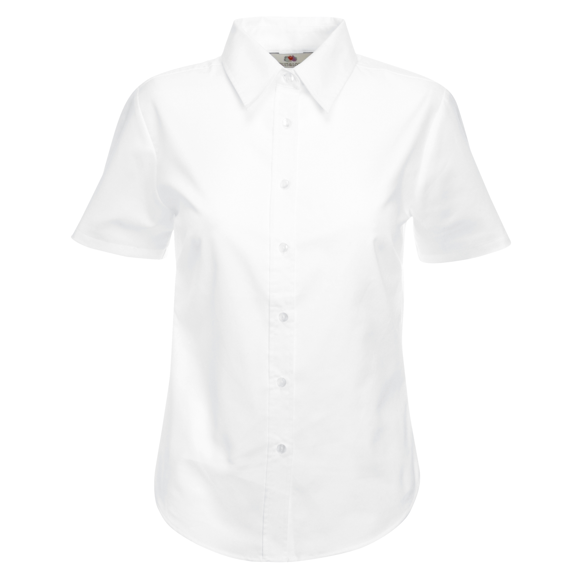 Fruit Of The Loom Ladies Lady-Fit Short Sleeve Oxford Shirt (XS) (White)