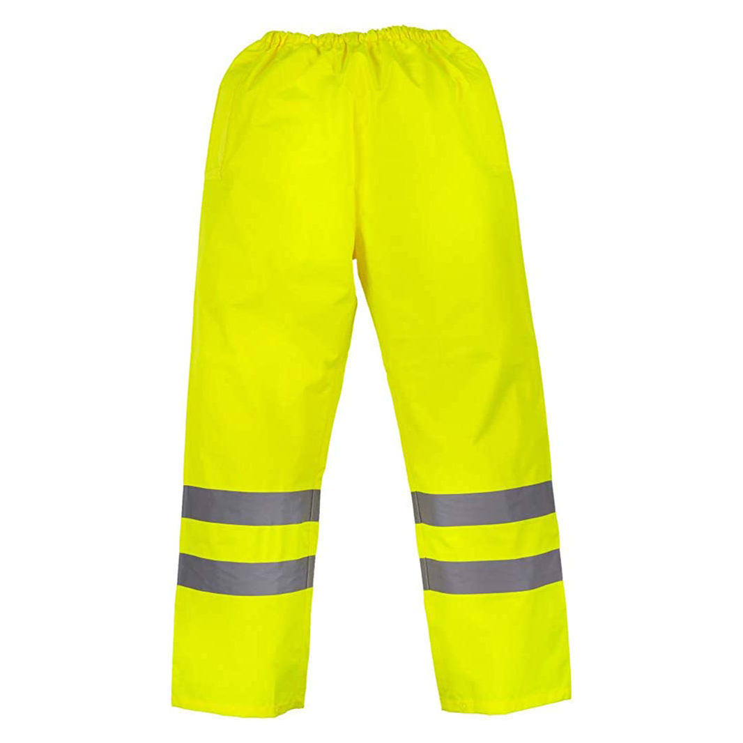 Yoko Mens Hi-Vis Waterproof Contractor Over Trousers (Pack of 2) (S) (Hi-Vis Yellow)