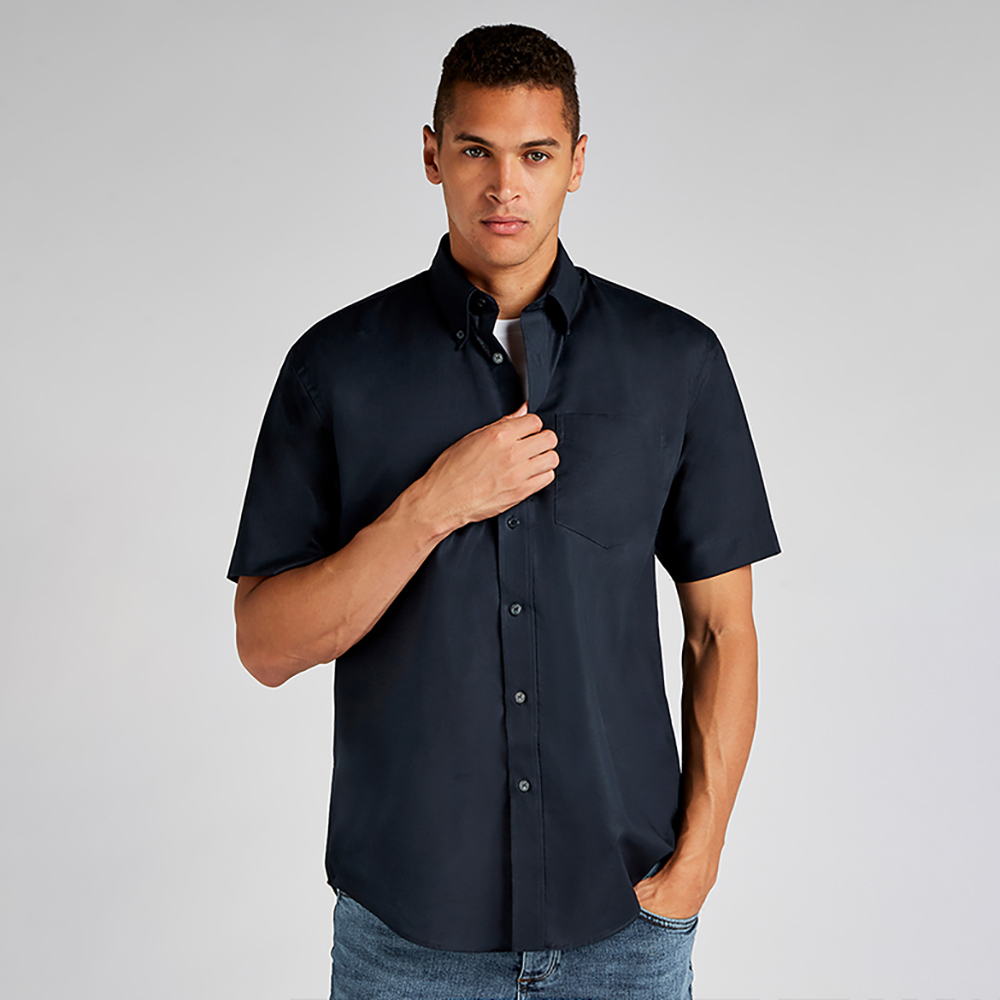 Kustom Kit Mens Workwear Oxford Short Sleeve Shirt (20inch) (Red)