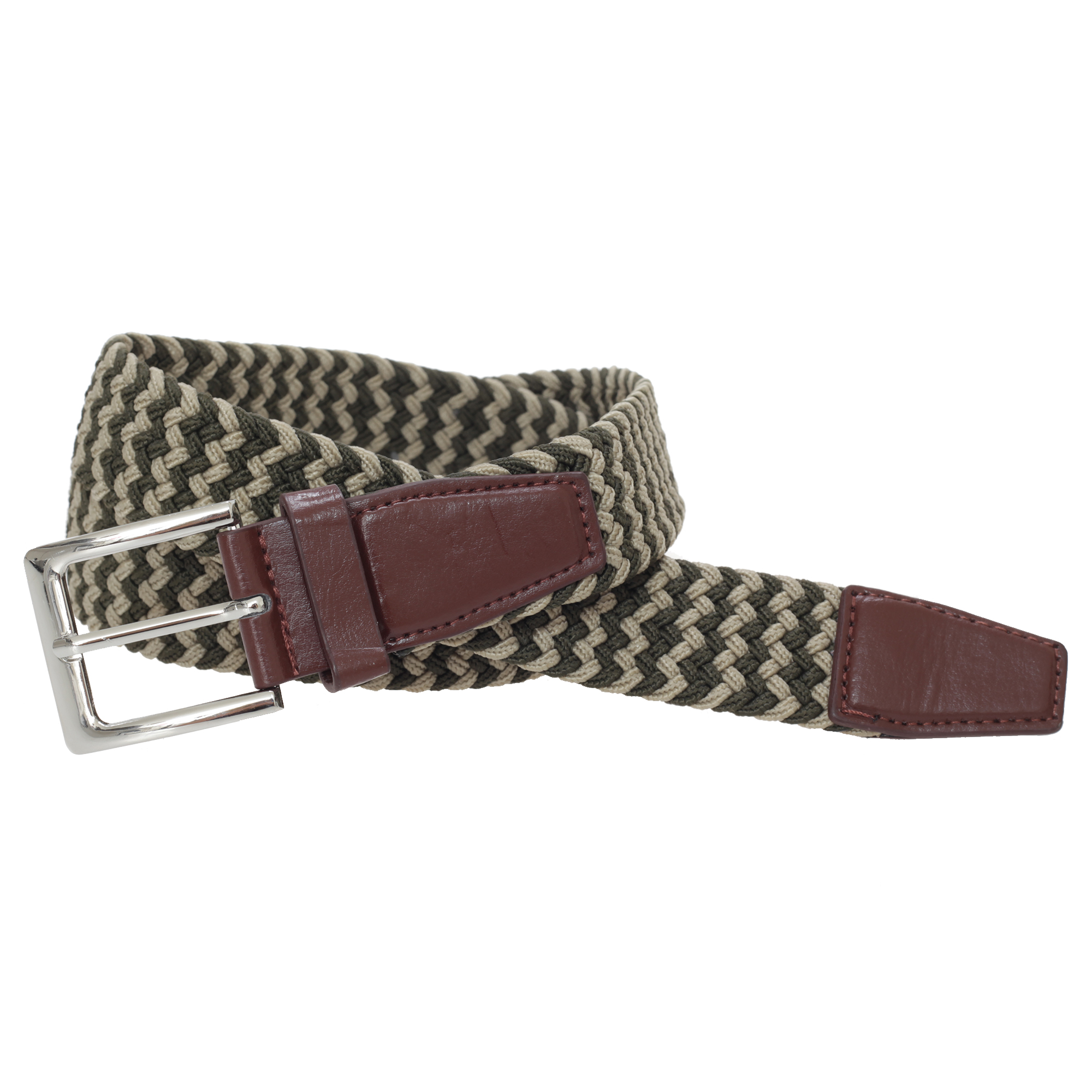 BL177 Stretchy Belts Mens Two Tone Weave Belt