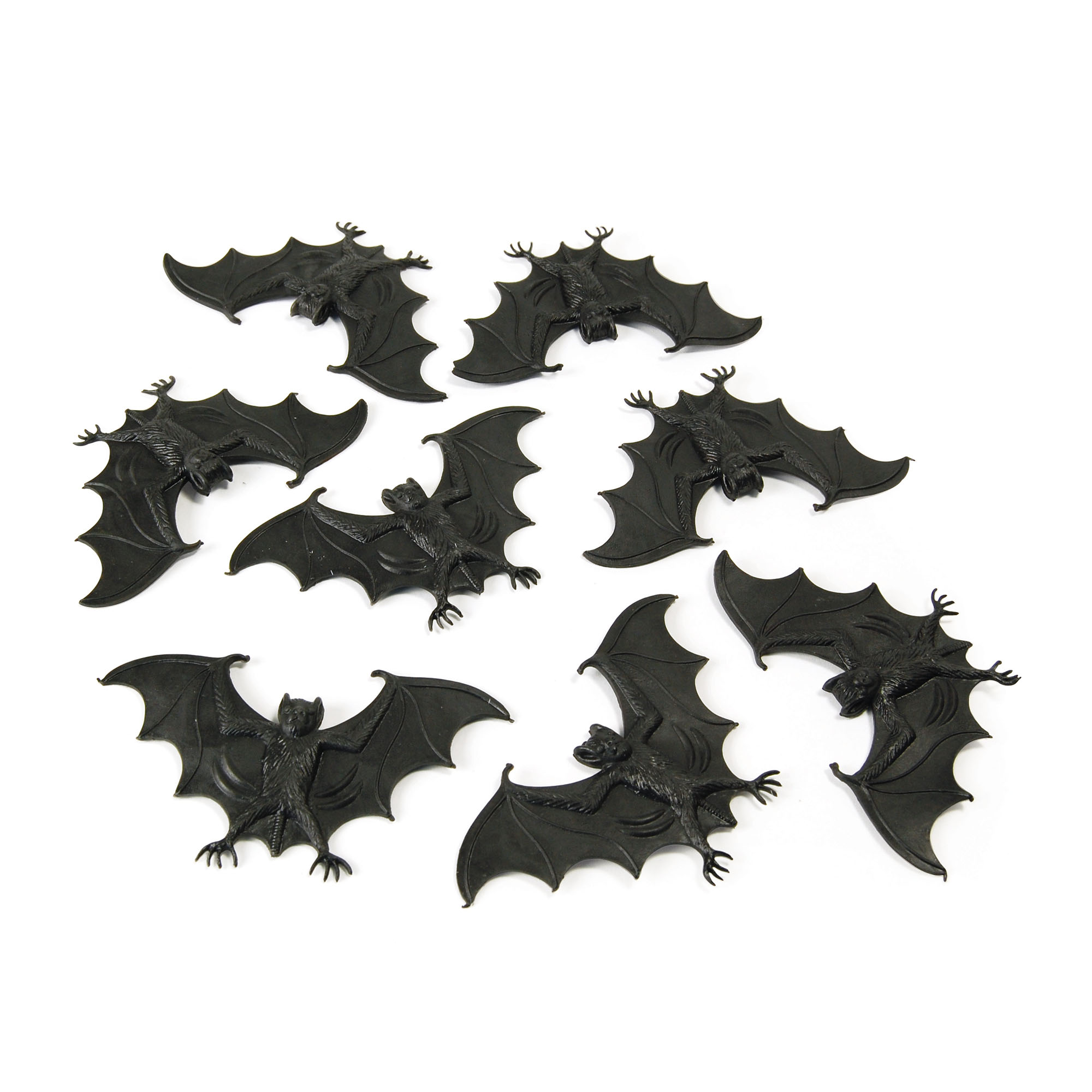 Bristol Novelty Plastic Bats (Pack Of 8) (One Size) (Black)