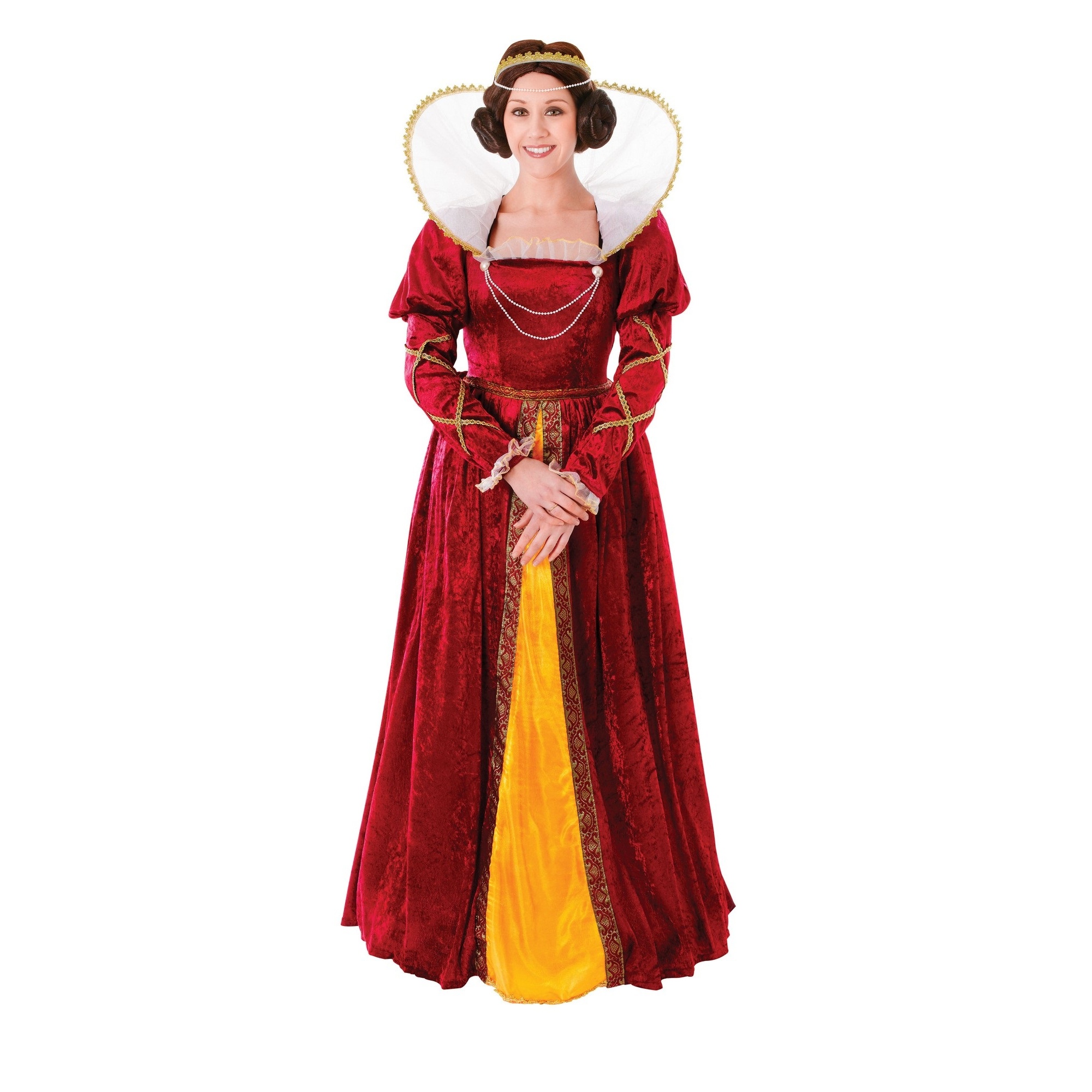 Bristol Novelty Womens/Ladies Queen Elizabeth I Costume (One Size) (Red/Gold)