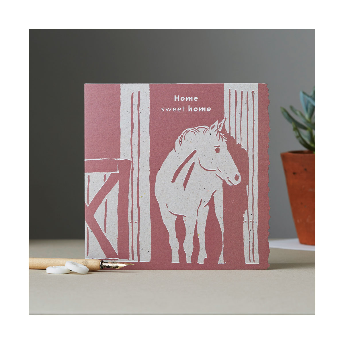 thumbnail image 1 of Deckled Edge - Tarjeta de Felicitación Diseño Pony Colour Block (Azul, Gris), 1 of 2