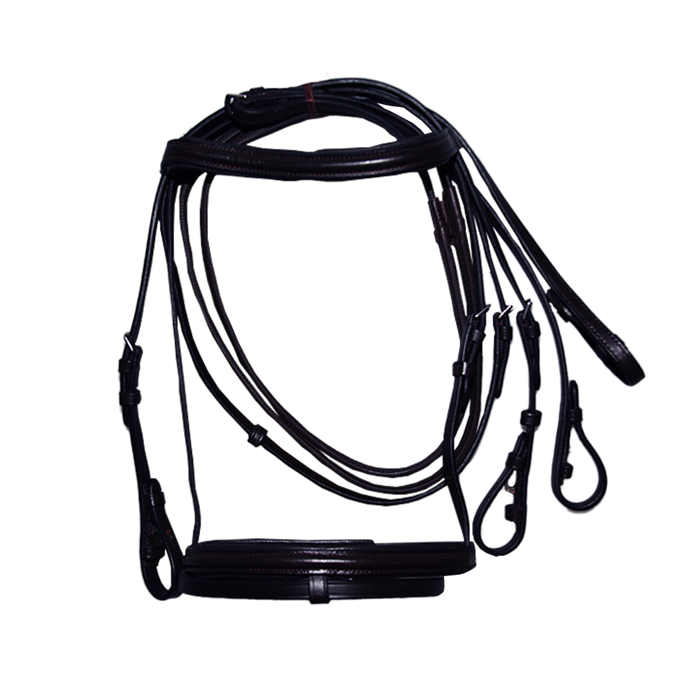Hy Flash Nose Band with flash attached and with stainless steal fittings choose from sizes pony, cob or full and colours brown or black
