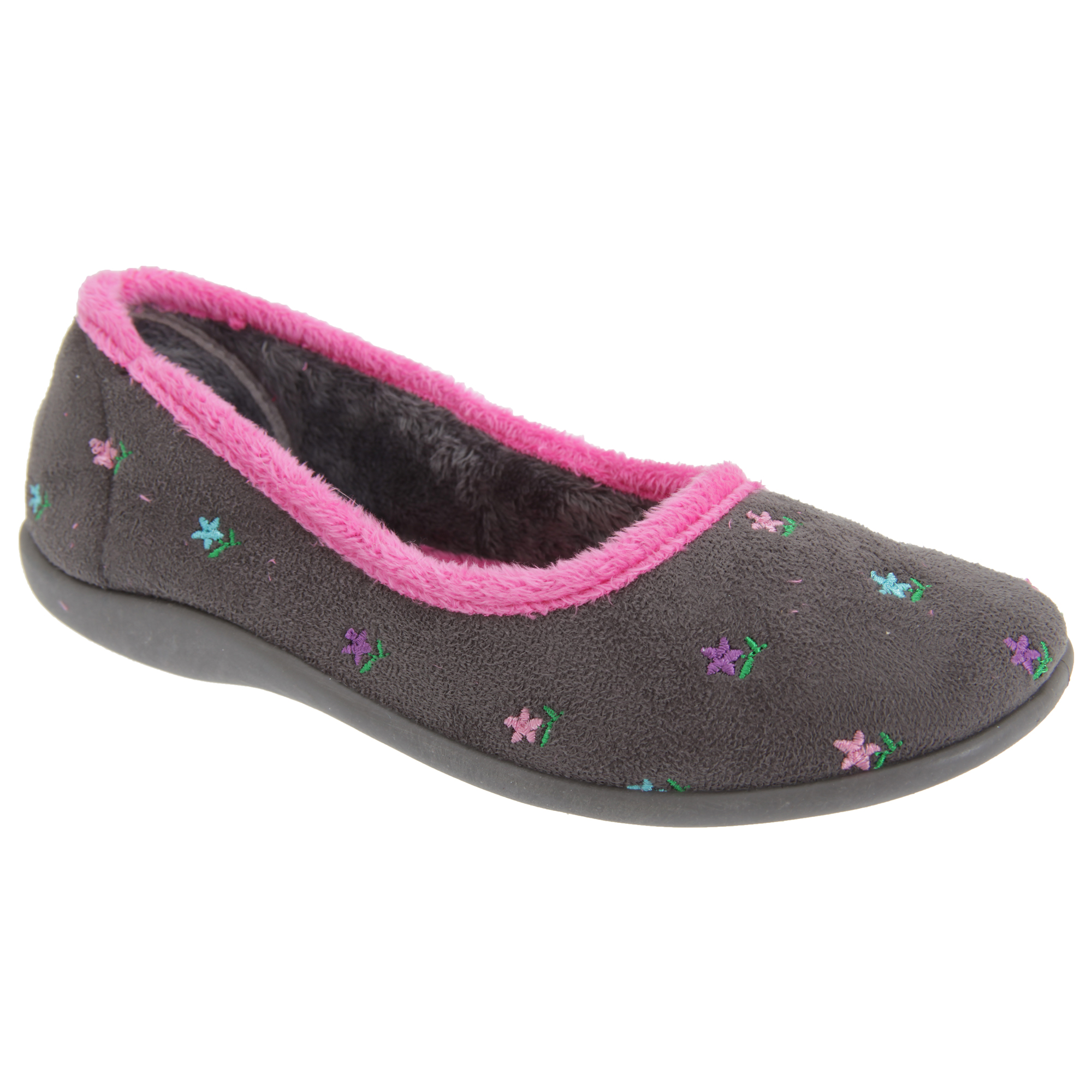 Sleepers Womens/Ladies Angel Floral Ballerina Slippers (DF1057) Sleepers Womens/Ladies Angel Floral Ballerina Slippers (DF1057)
