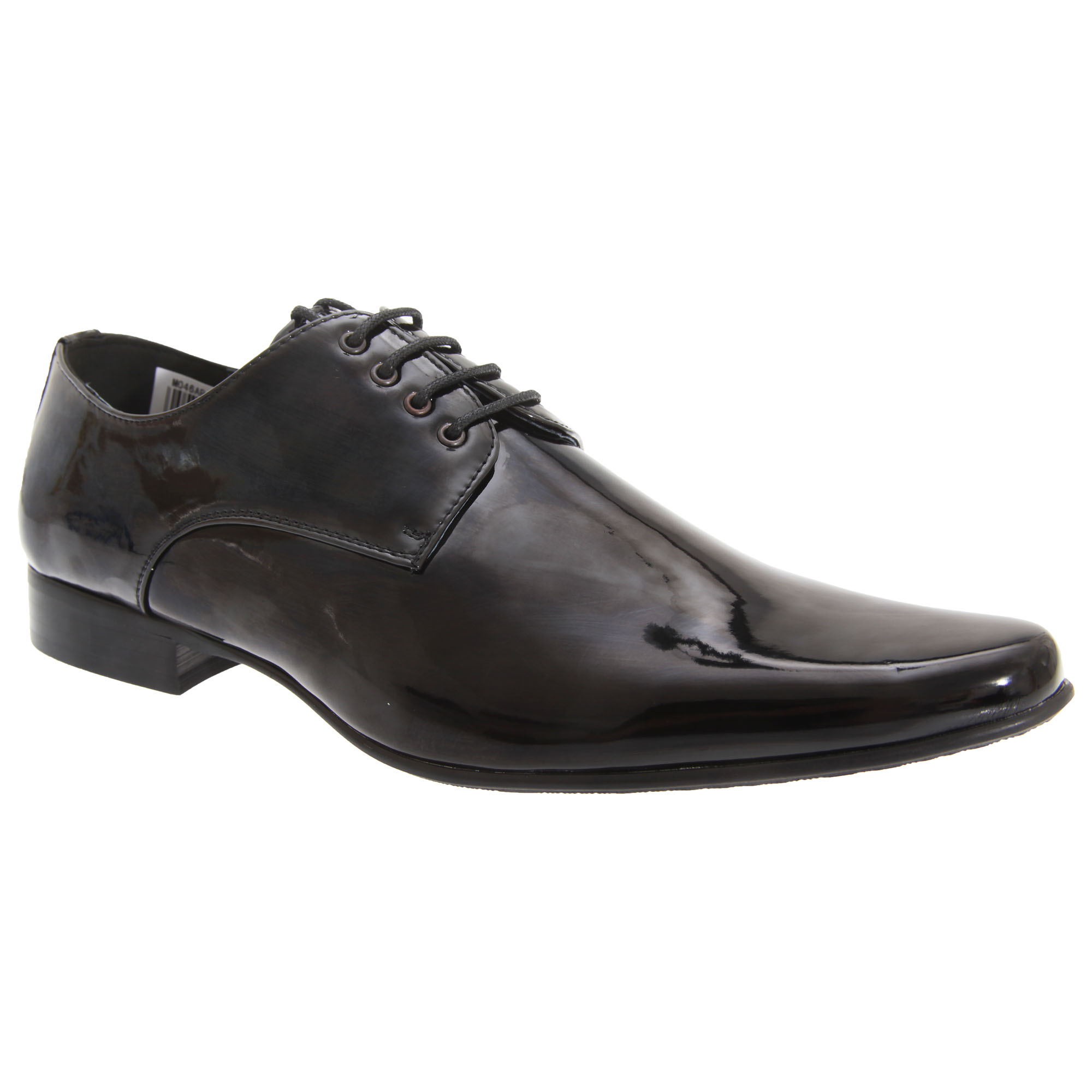 Goor Mens Patent Leather Lace-Up Chisel Toe Gibson Dress Shoes (10 UK) (Black Patent)