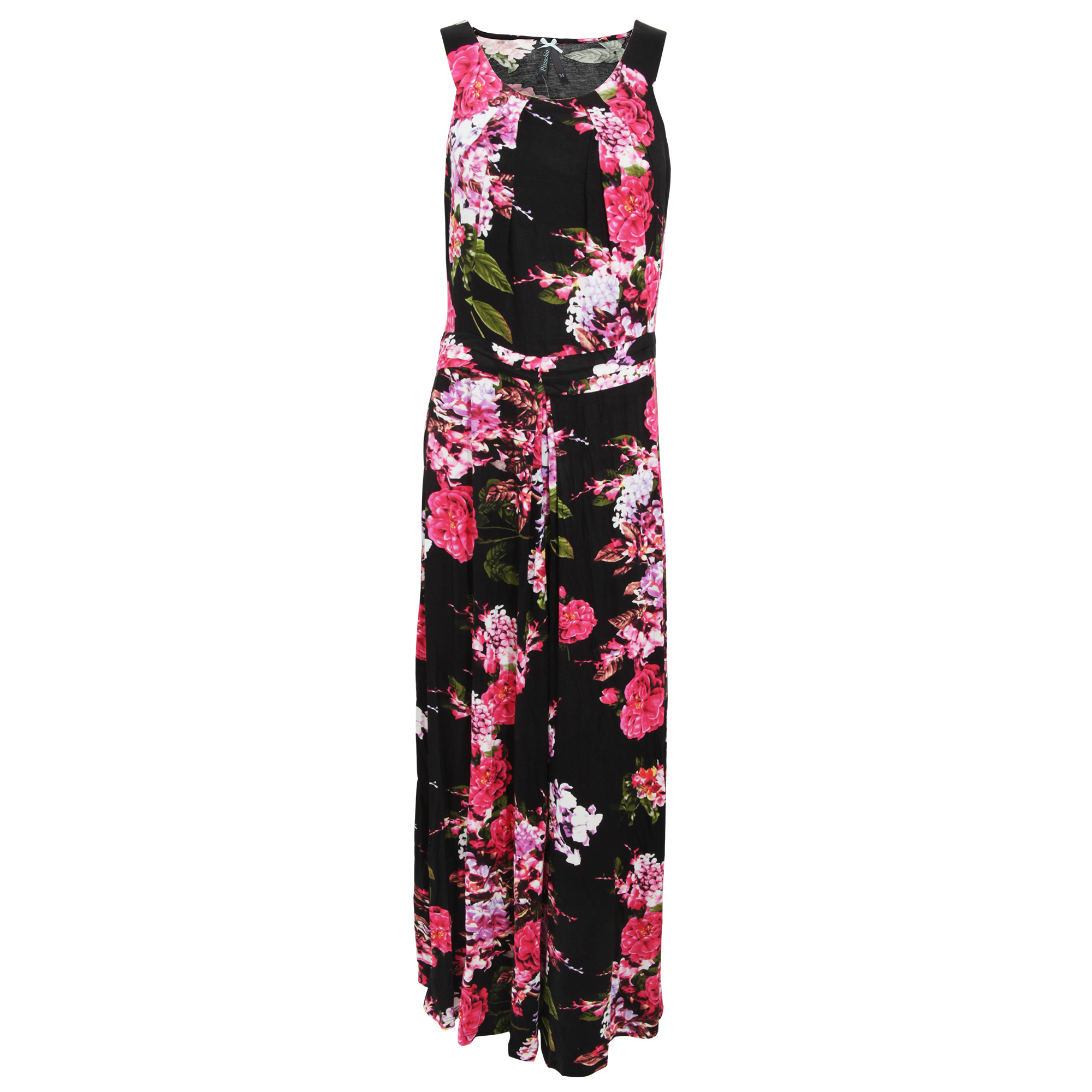 DRESS320 Womens//Ladies Rose And Heather Print Sleeveless Maxi Summer Dress