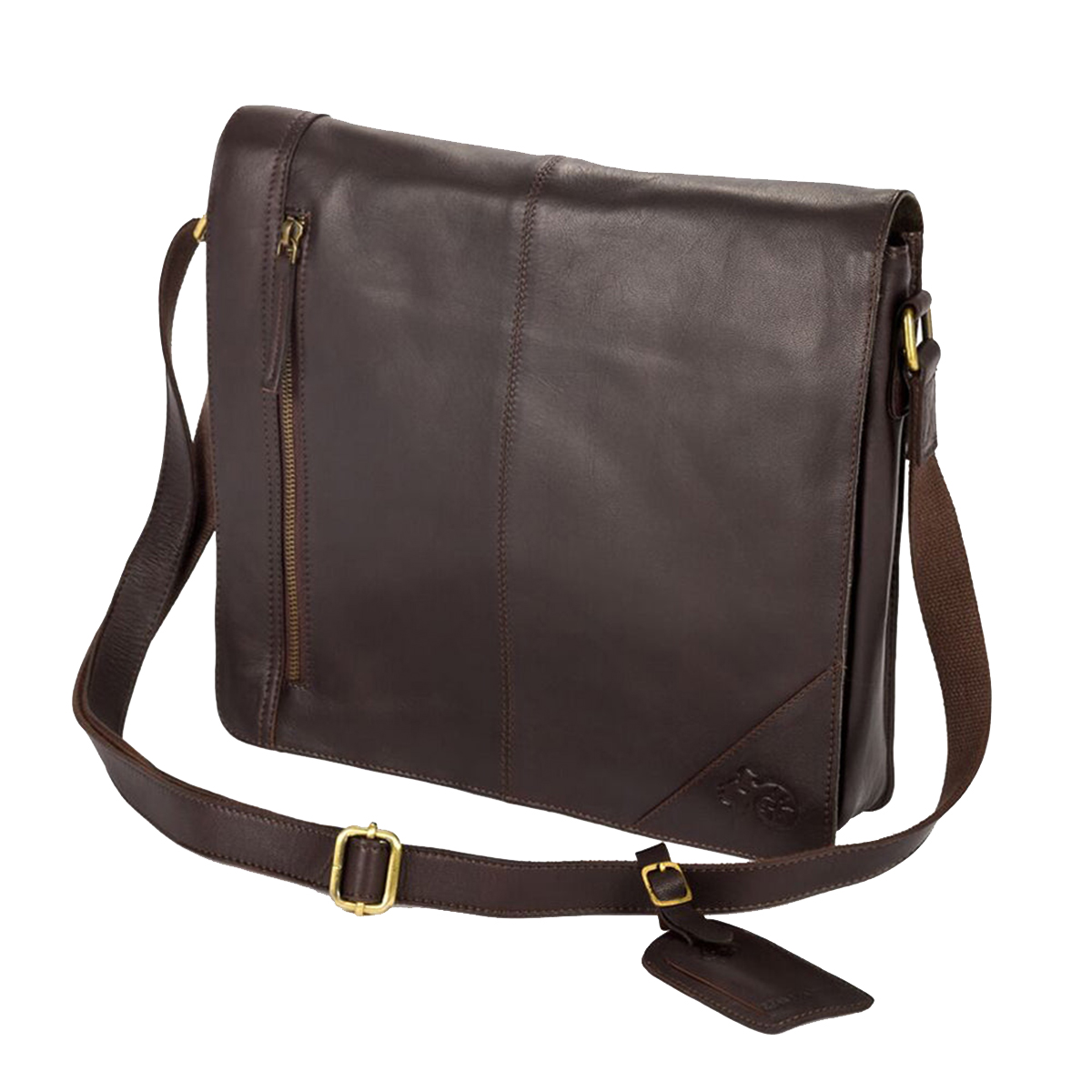 Eastern Counties Leather Wide Messenger Bag (One size) (Brown) Eastern Counties Leather Wide Messenger Bag (One size) (Brown)