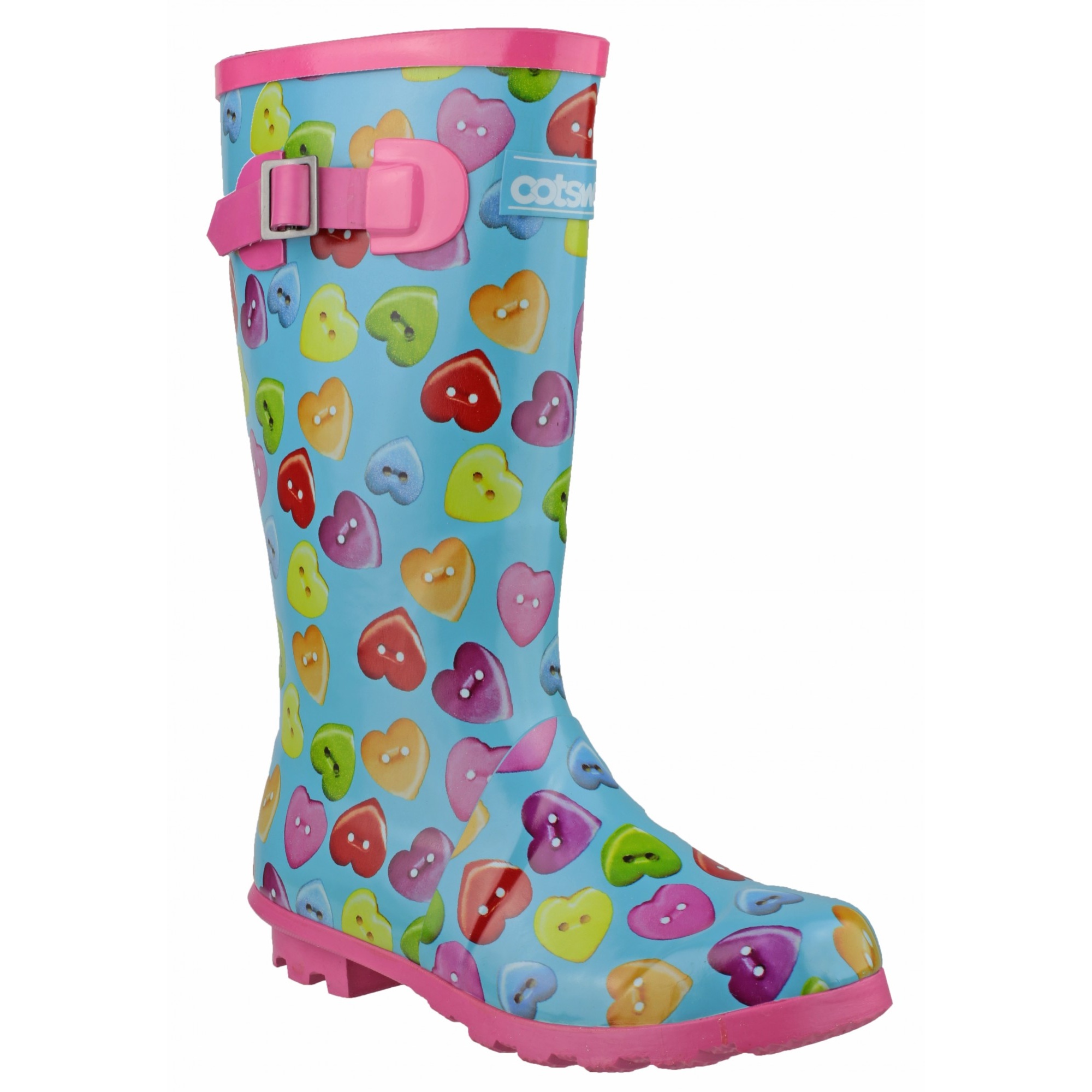Cotswold Childrens/Kids Button Heart Wellington Boot / Girls Boots
