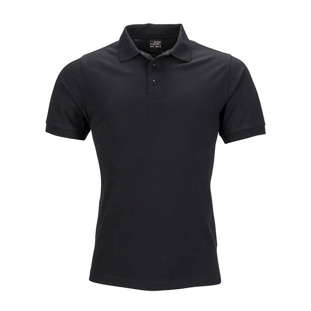 James /& Nicholson Mens Plain Button Down Short Sleeve Polo Shirt