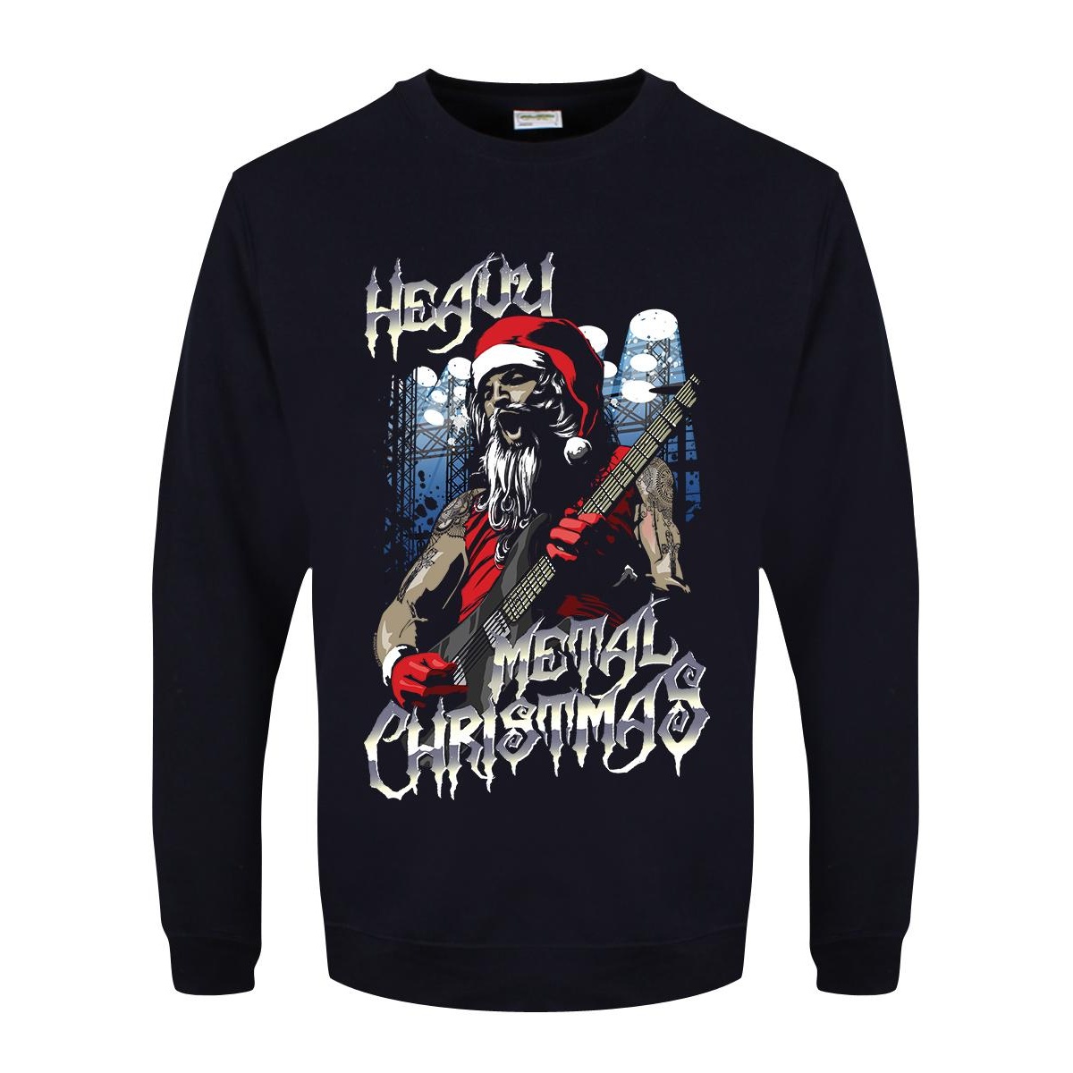 Grindstore Mens Heavy Metal Christmas Jumper (XXL) (Navy)