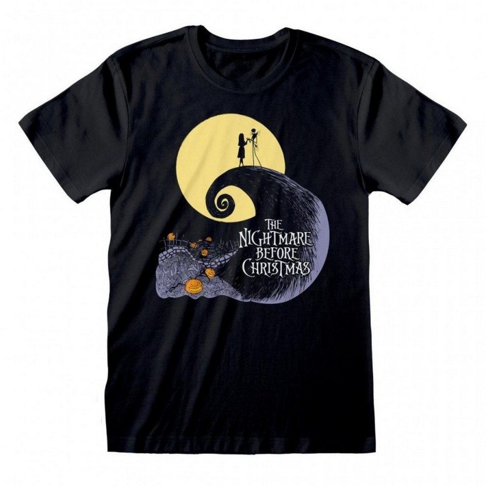 Nightmare Before Christmas Unisex Adult Silhouette T-Shirt (L) (Black)