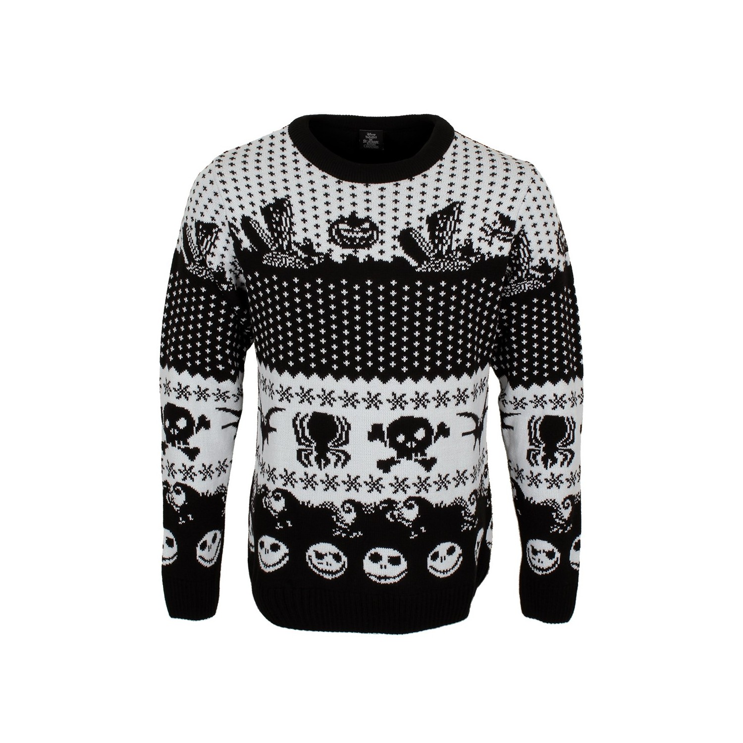 Nightmare Before Christmas Unisex Adult Symbols Sweatshirt (L) (Black/White)
