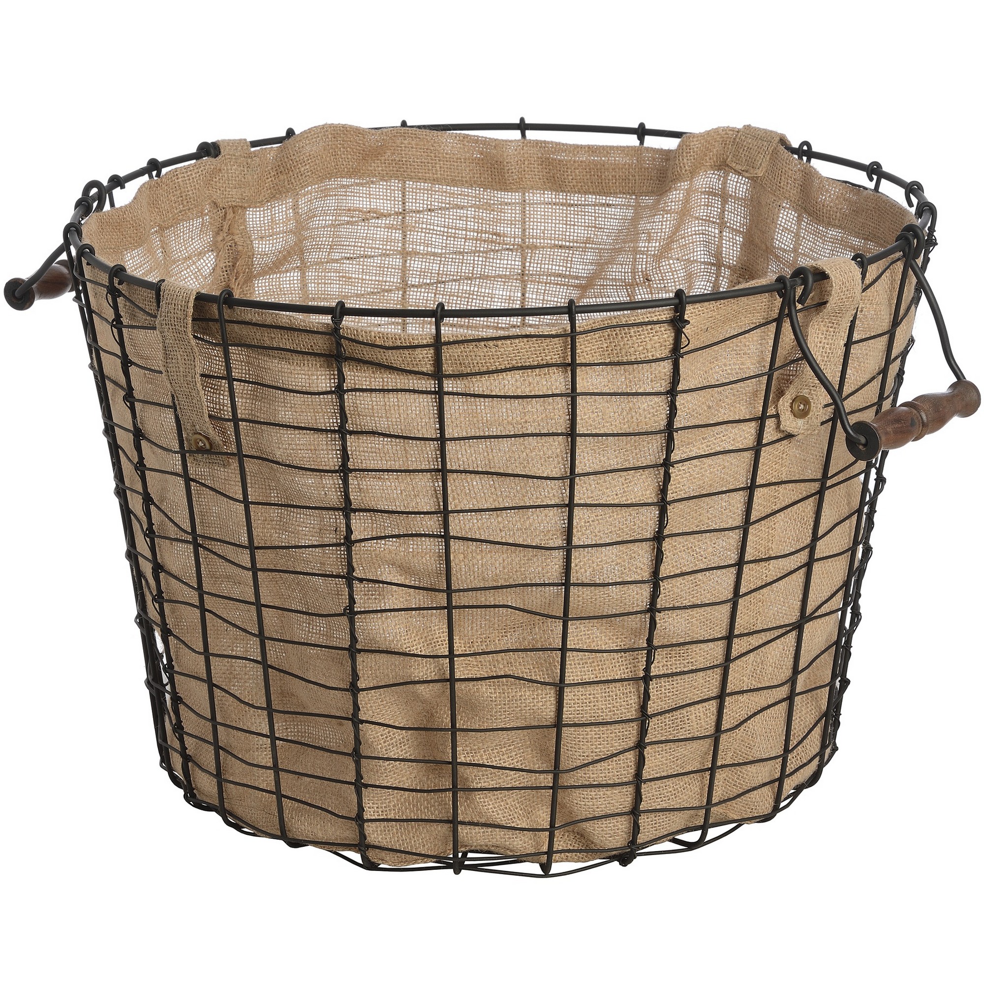 Hill Interiors Circular Wire Basket With Linen Lining (HI1957) eBay
