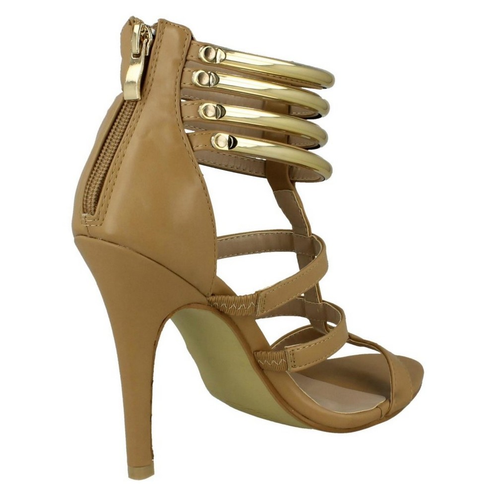 LADIES WOMENS ANNE MICHELLE OPEN TOE HIGH HEEL BUCKLE STRAP SUMMER SANDALS L3403