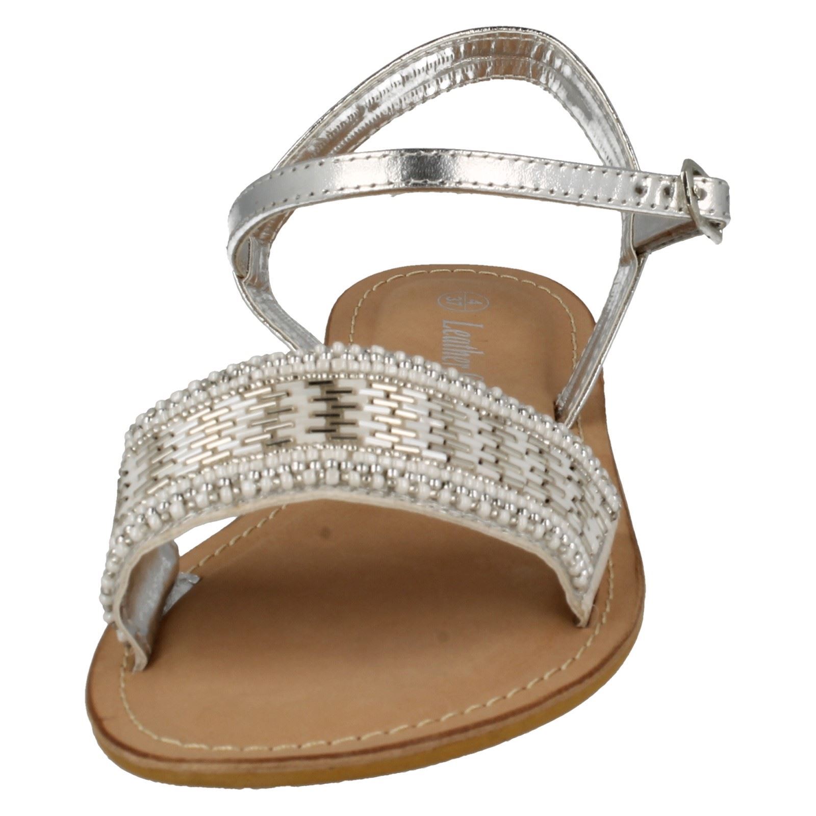 Spot On Dam damläderkollektion Beaded Sandaler 4 UK Silver Spot On Dam damläderkollektion Beaded Sandaler 4 UK Silver