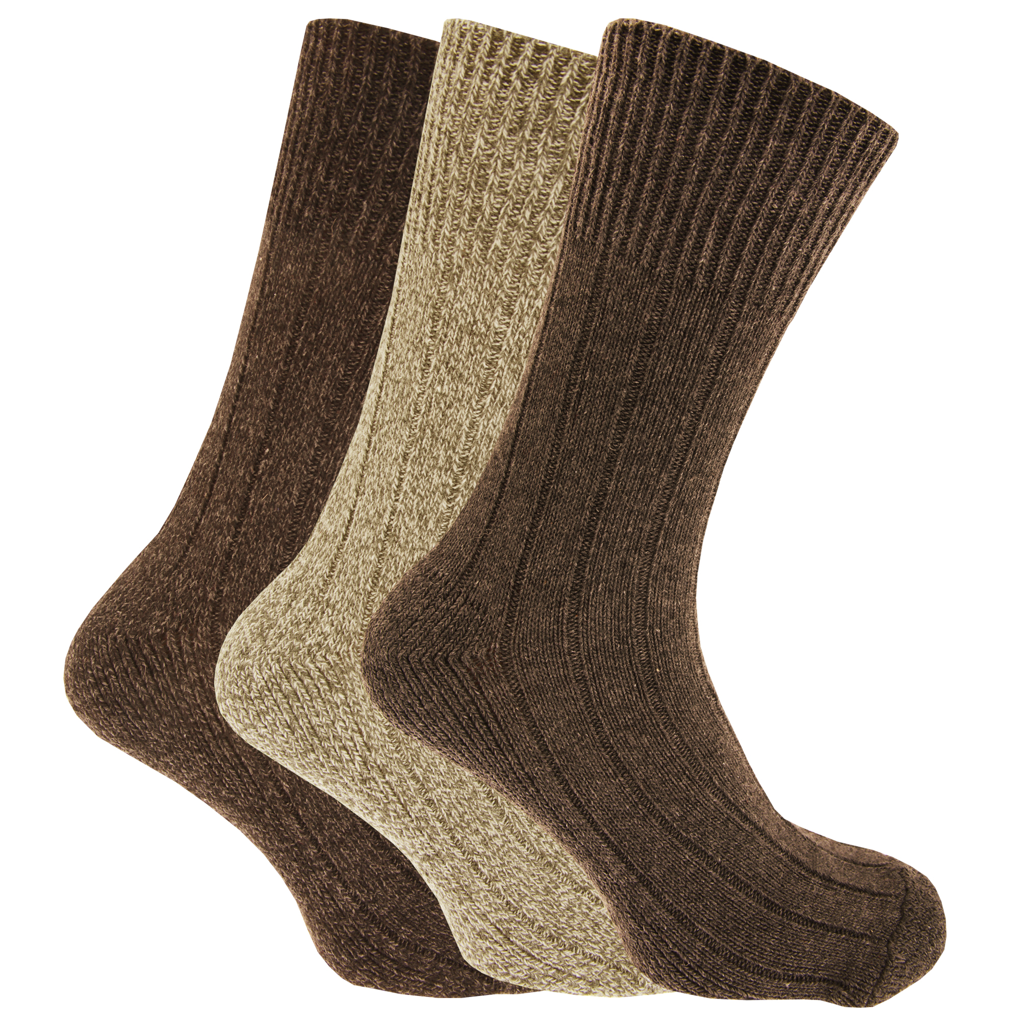 Chaussettes non-élastiquées en mélange de laine (lot de 3) - Homme
