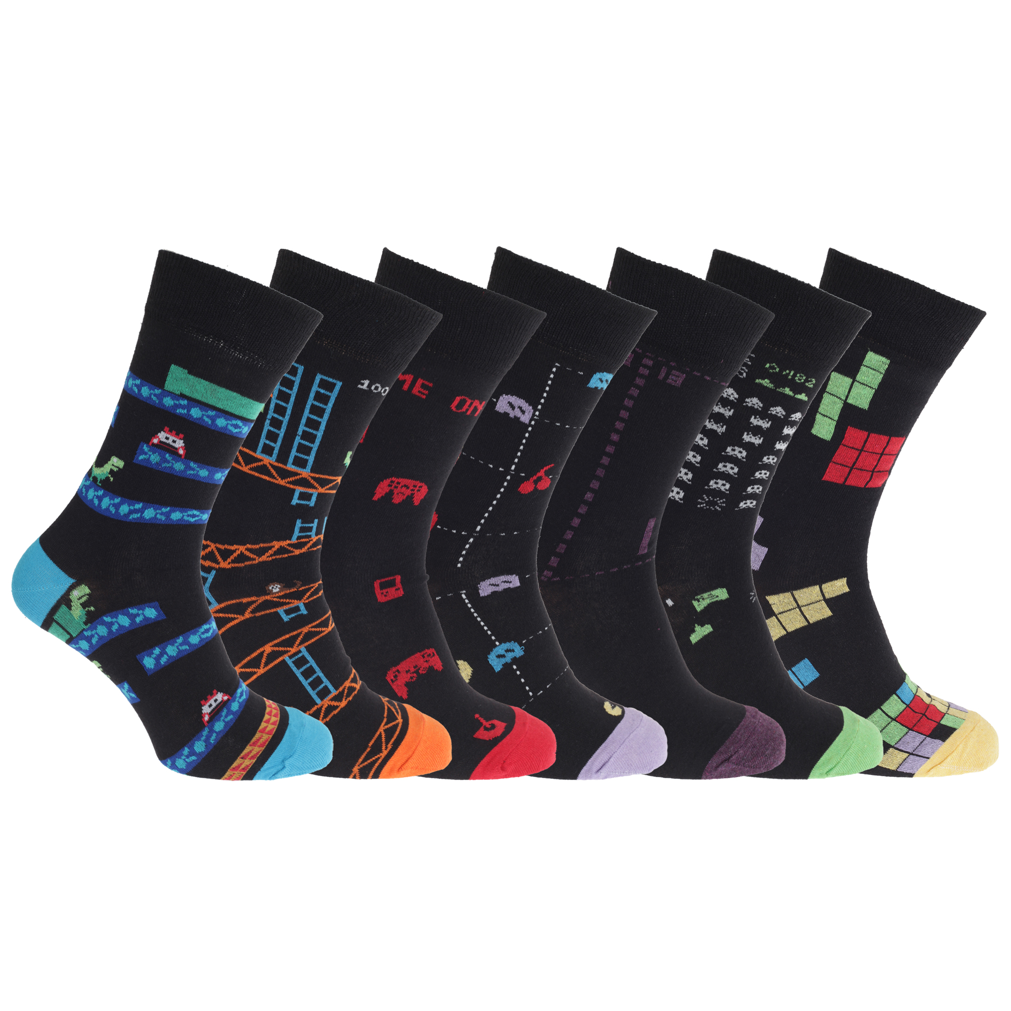 Stay Fresh Mens Retro Games Socks Size 611 (7 Pack) (MB544