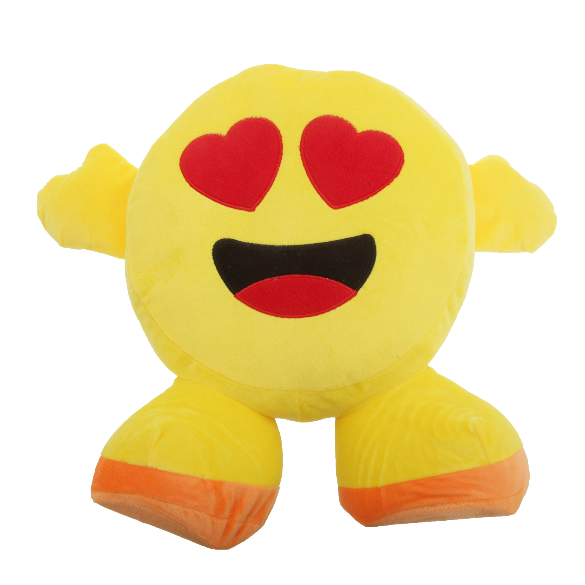 smiley emoji design filled plush cushion with legs 10 designs utms552 9 one size heart eyes face emoji designs