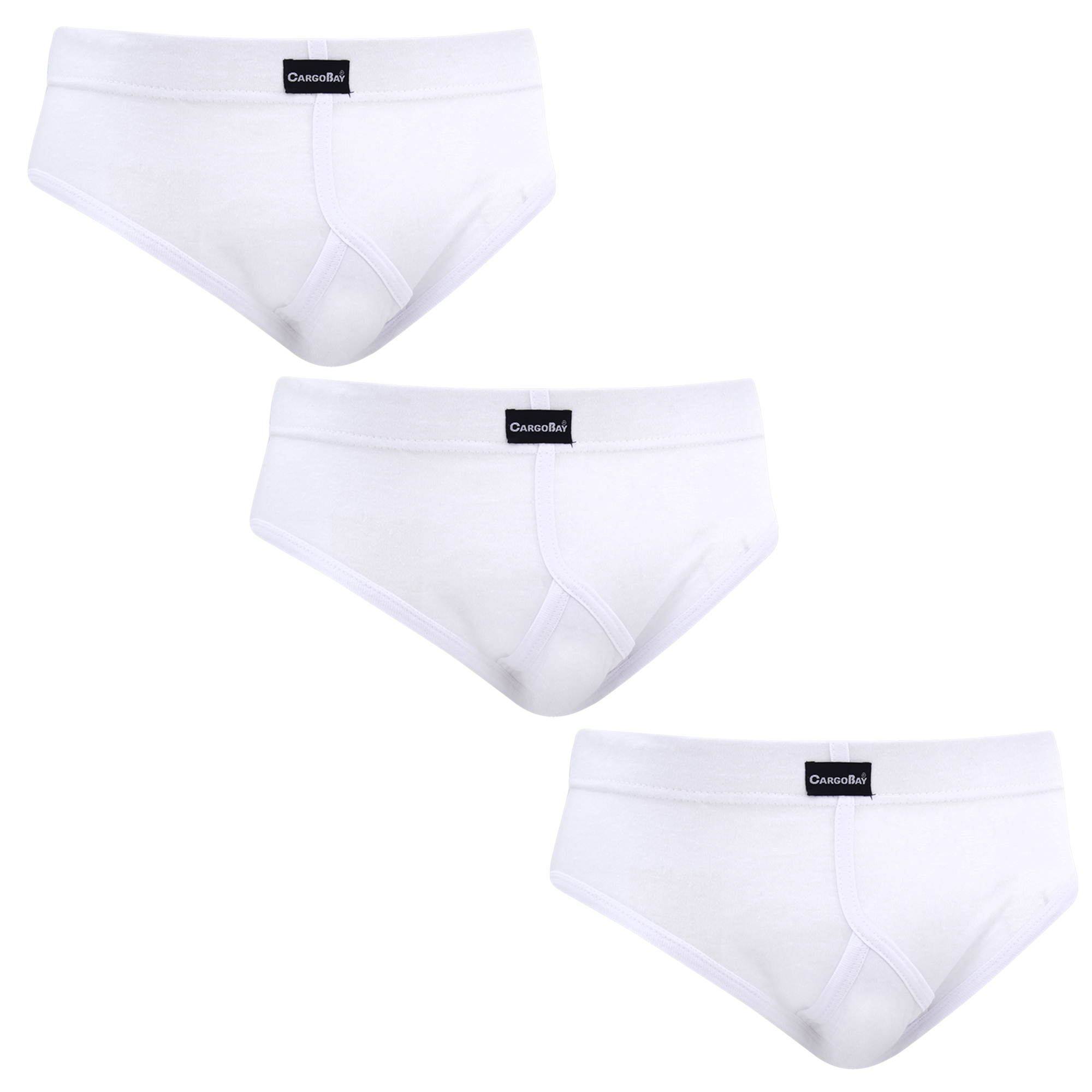 Cargo Bay Mens Cotton Rich Plain Y Front Briefs/Underwear (Pack Of 3
