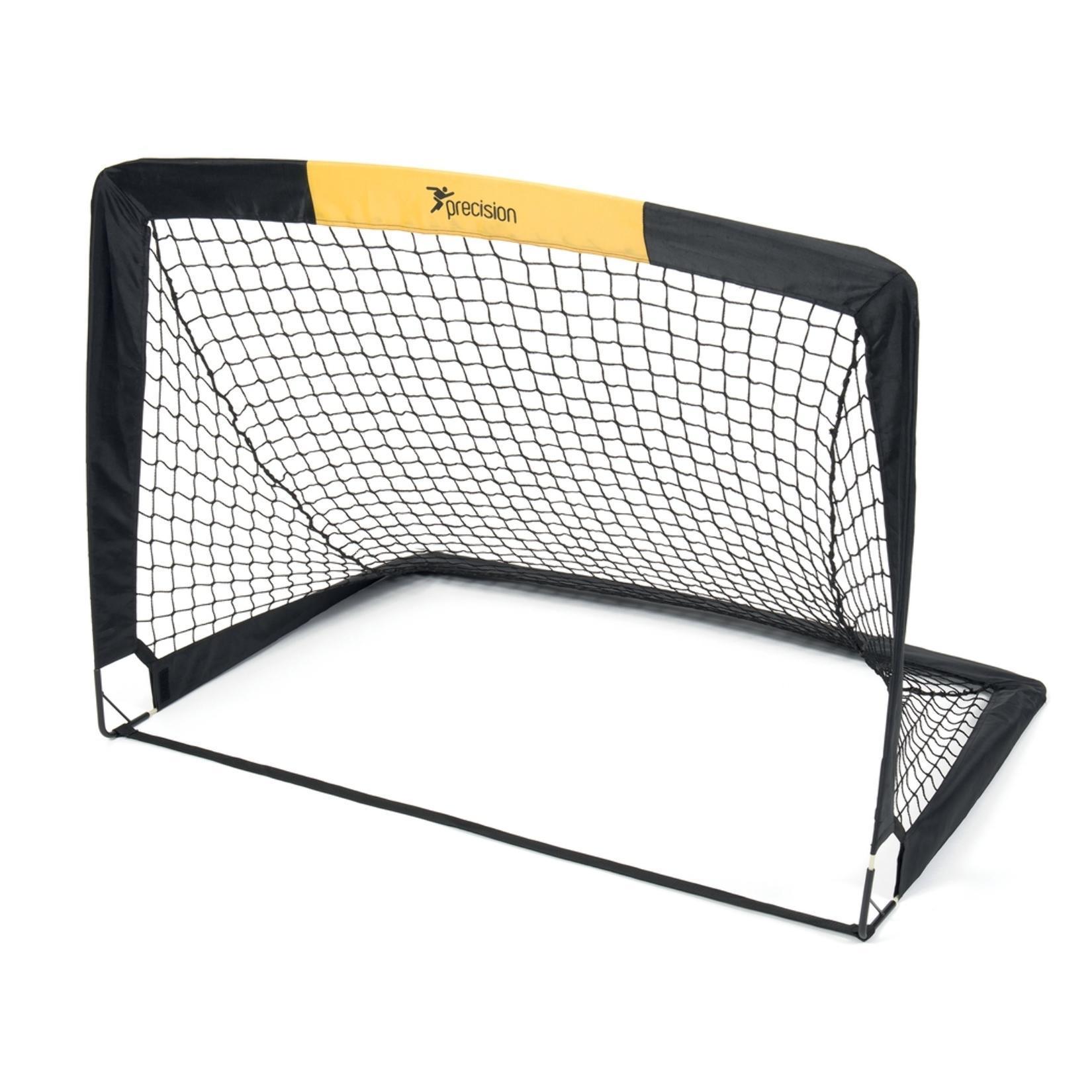 Precision Pop Up Football Goal (Pack of 2) (4.5ft x 3.5ft) (Black)
