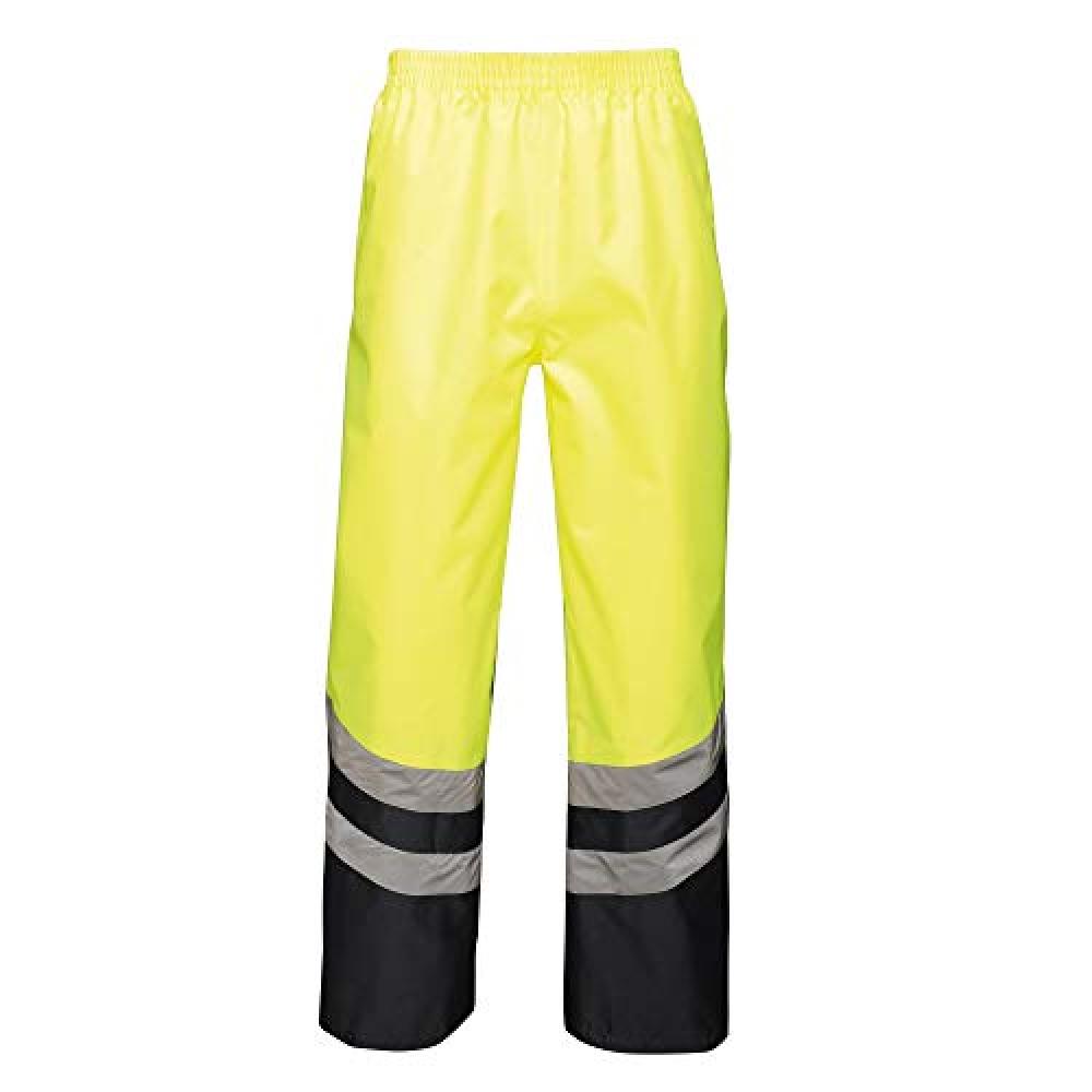 Regatta Unisex Hi Vis Pro Reflective Work Over Trousers (S) (Yellow/Navy)