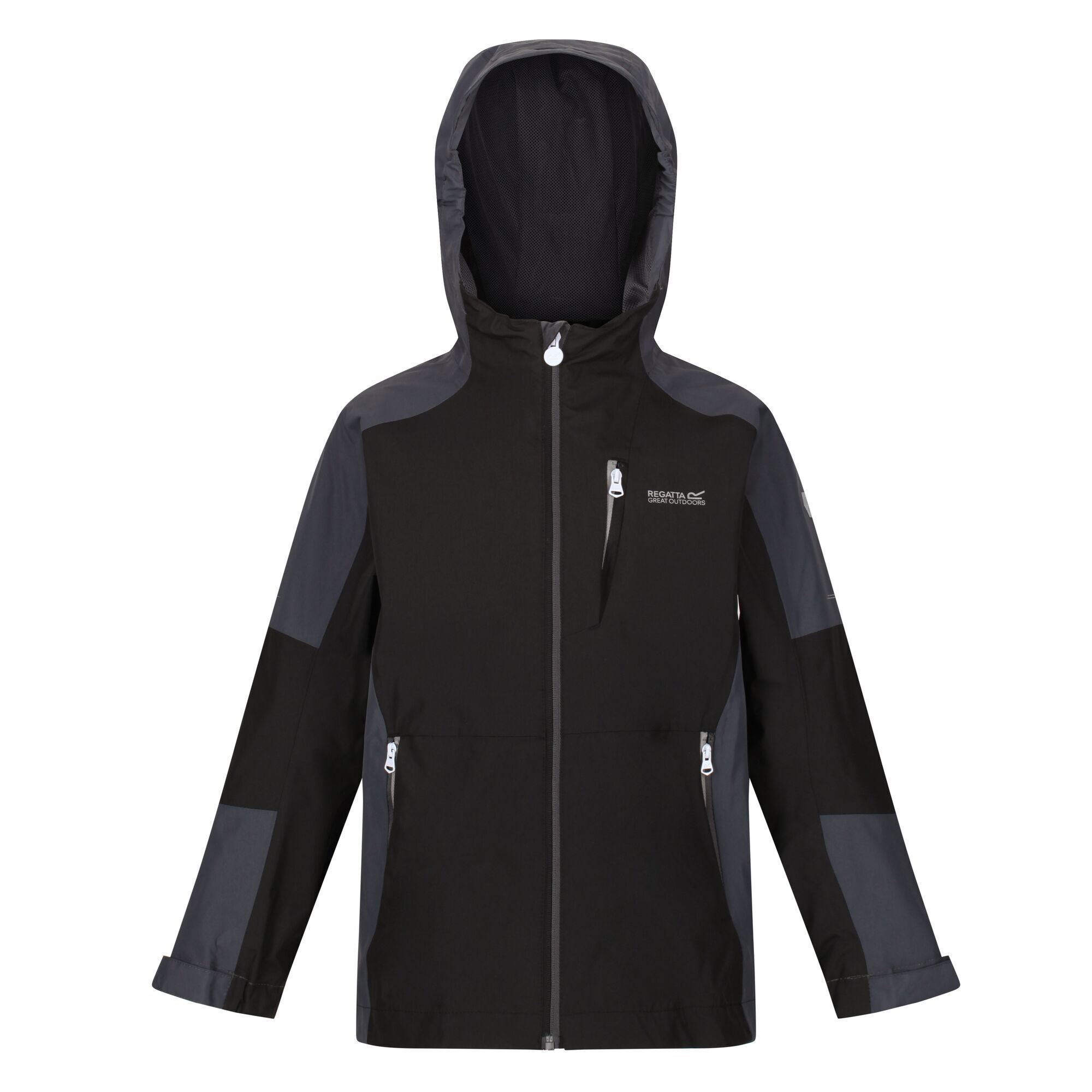 Regatta Childrens/Kids Calderdale II Waterproof Jacket / 7-8 Years / Black/Seal Grey