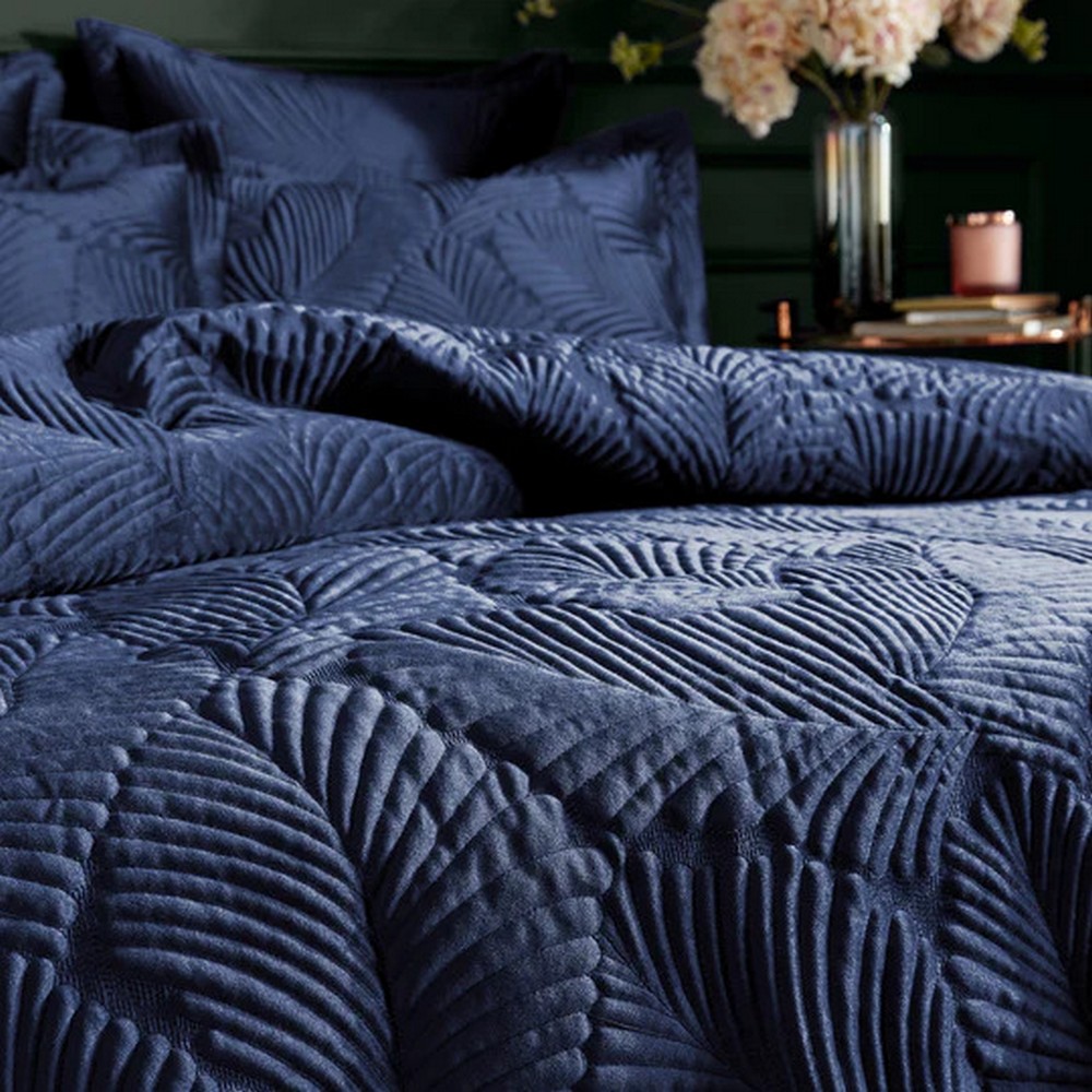 Paoletti Palmeria Velvet Quilted Duvet Cover Set RV2144 eBay