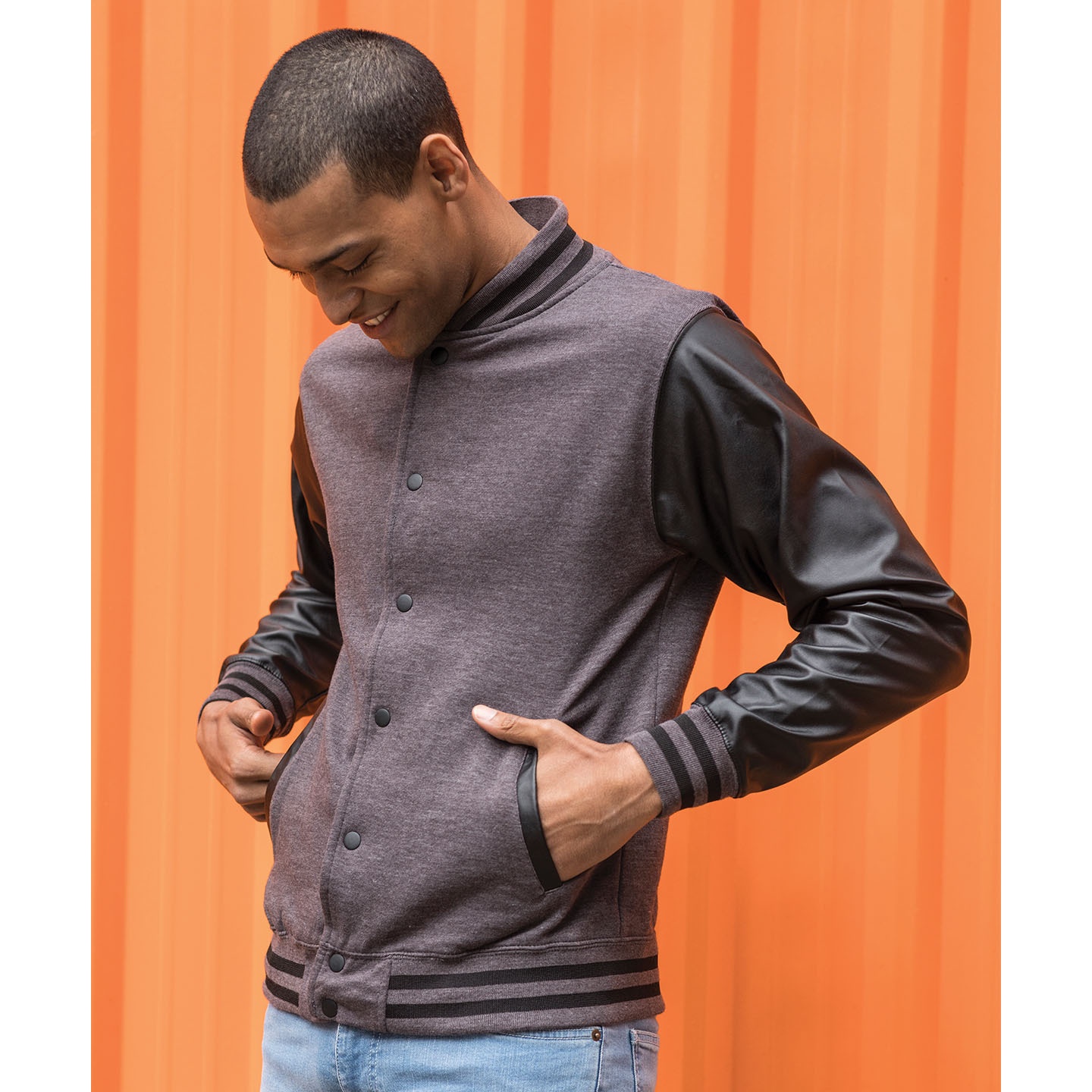 AWDis Hoods Mens Letterman Jacket (RW6022) eBay