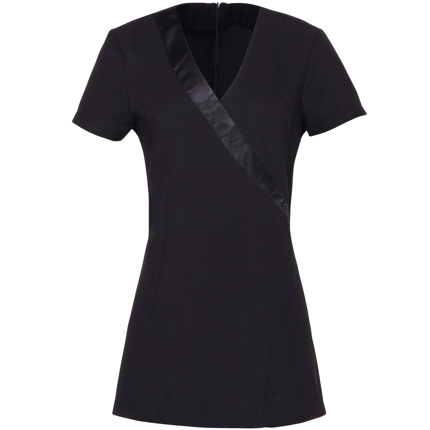 Premier Womens/Ladies Rose Beauty & Spa Wrap Satin Trim Tunic (Pack of 2) (12) (Black)