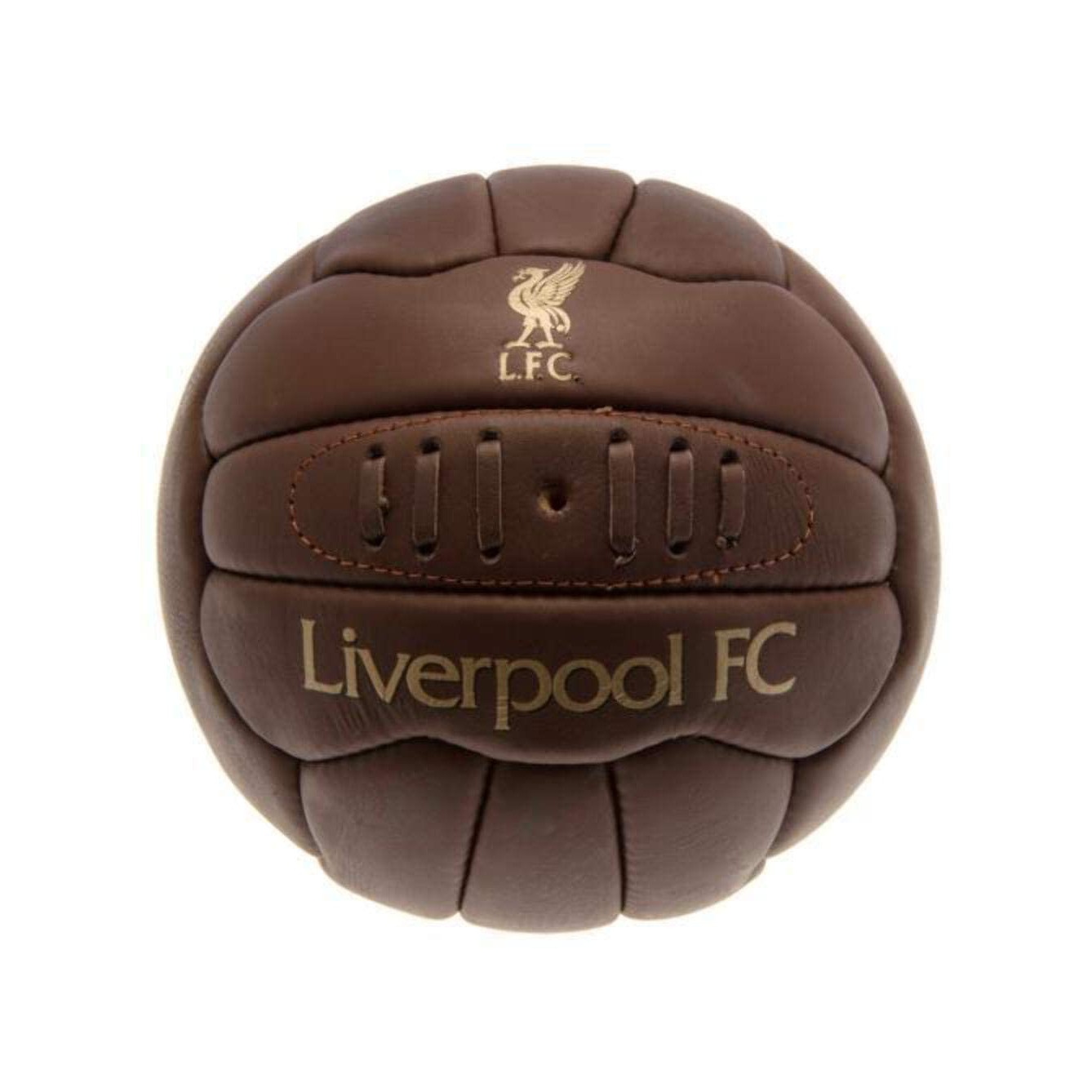 Liverpool FC Leather Retro Football (5) (Brown)