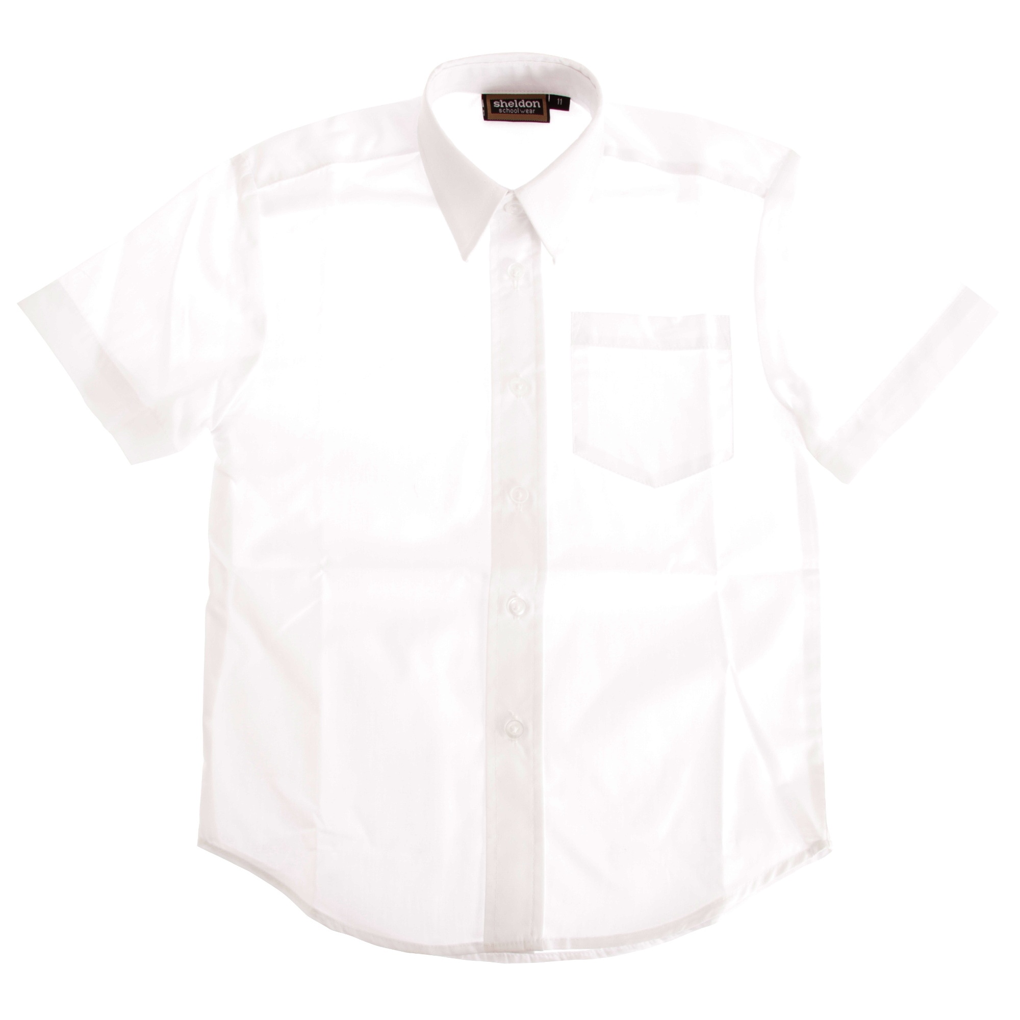 Boys Short Sleeved School Shirt (7-8 Years) (White)