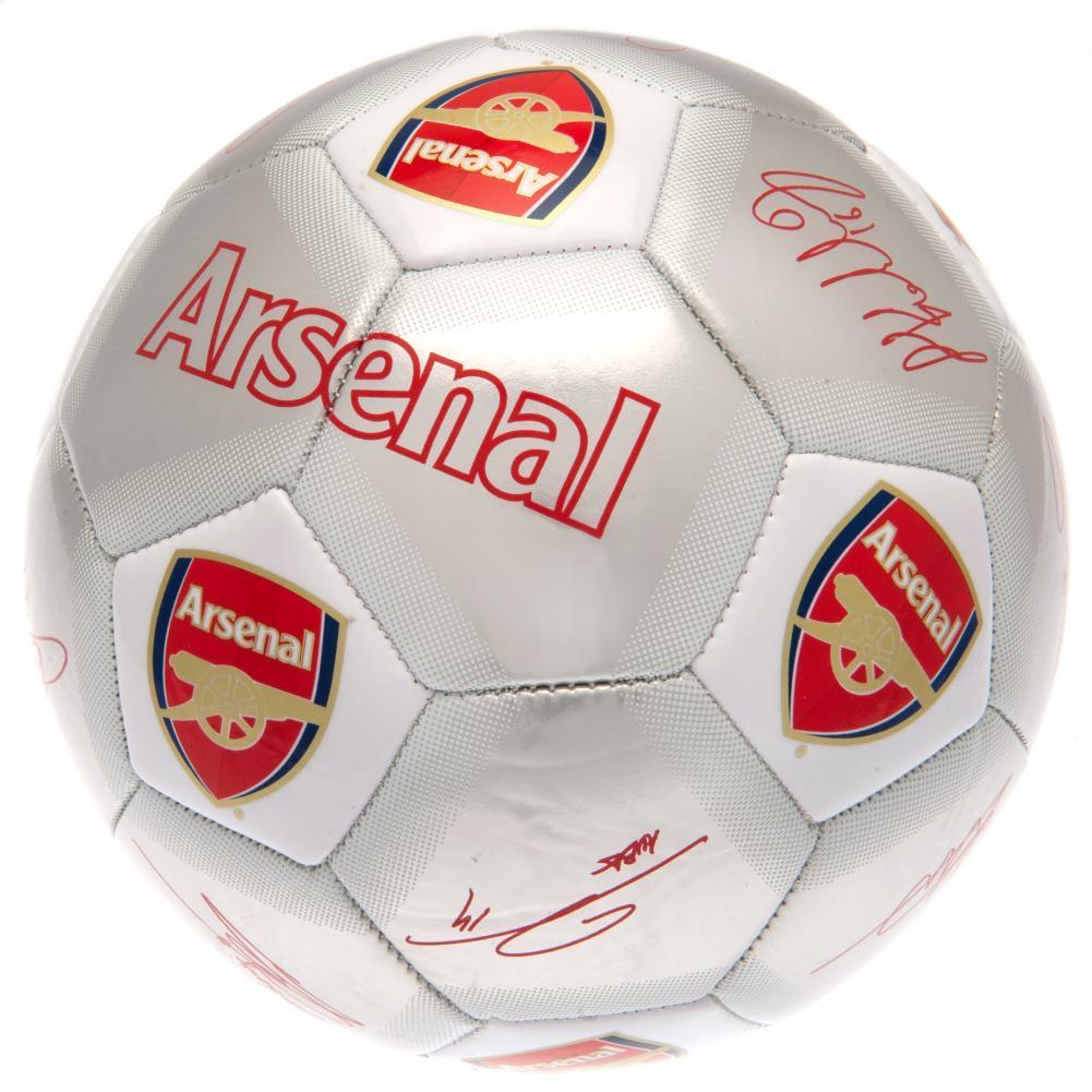 Arsenal FC Printed Players Signatures Signed Football (One Size) (Silver)