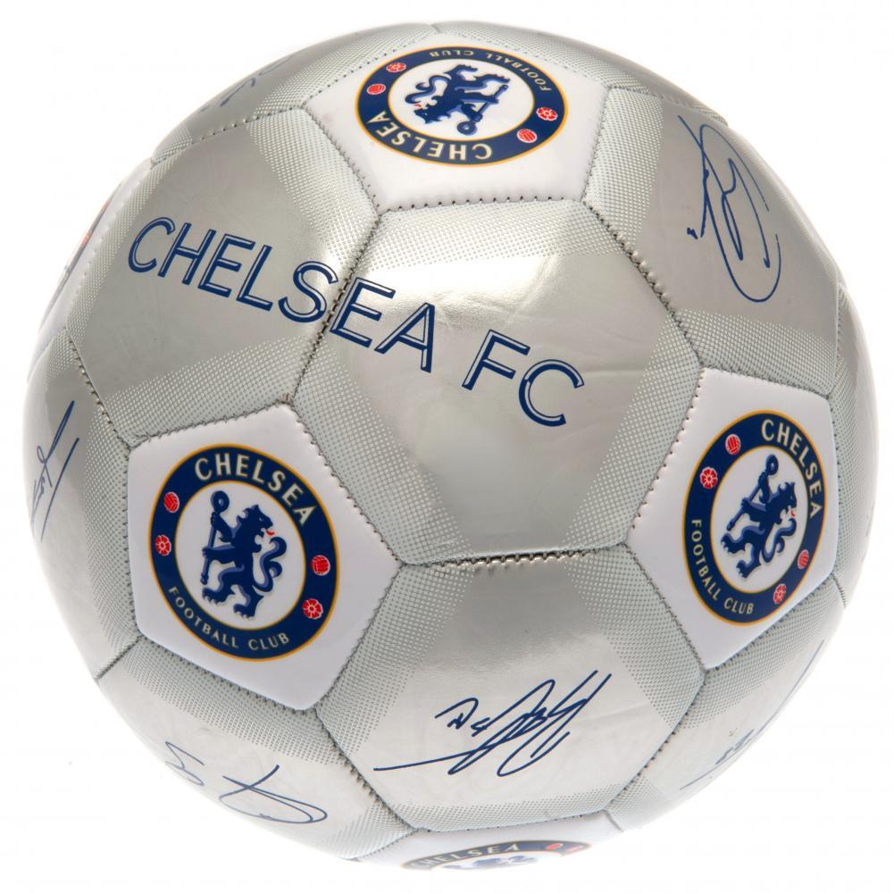 Chelsea FC Printed Players Signatures Signed Football (One Size) (Silver)