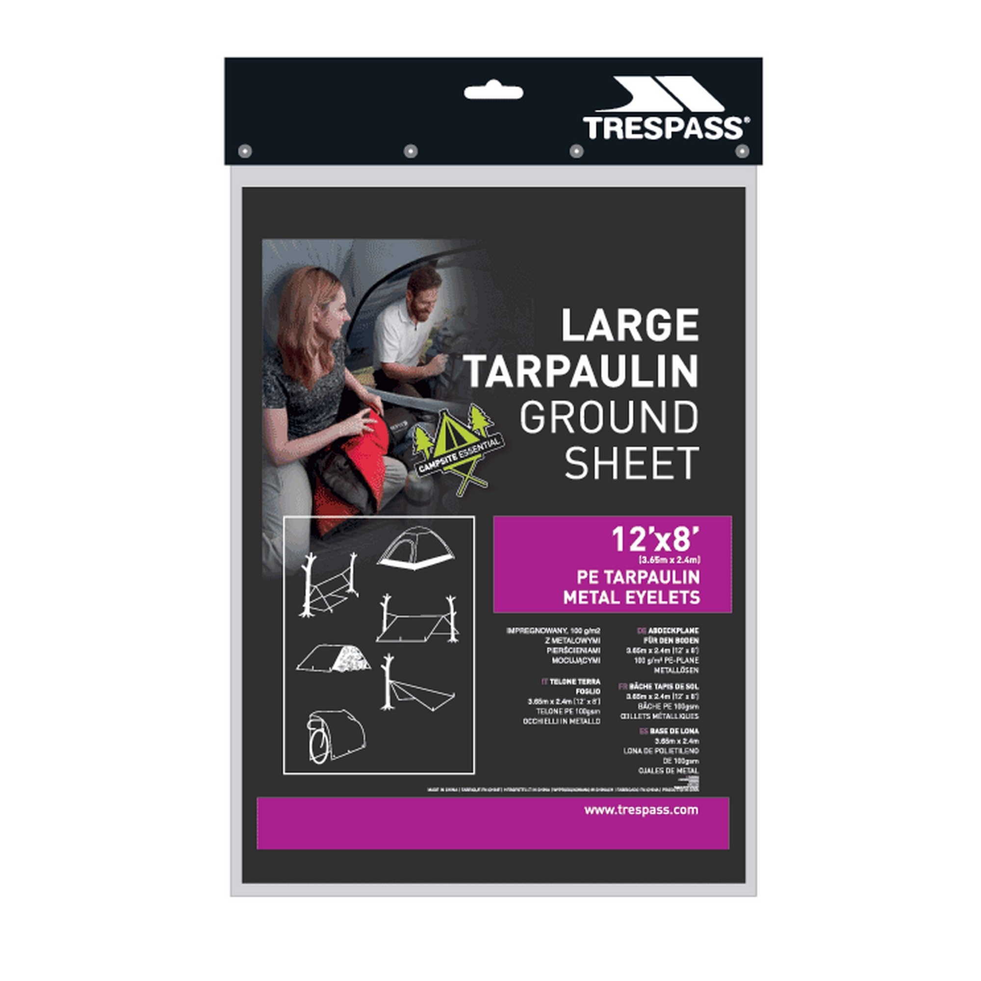 TP3489 Trespass Faulken Large Tarpaulin Ground Sheet