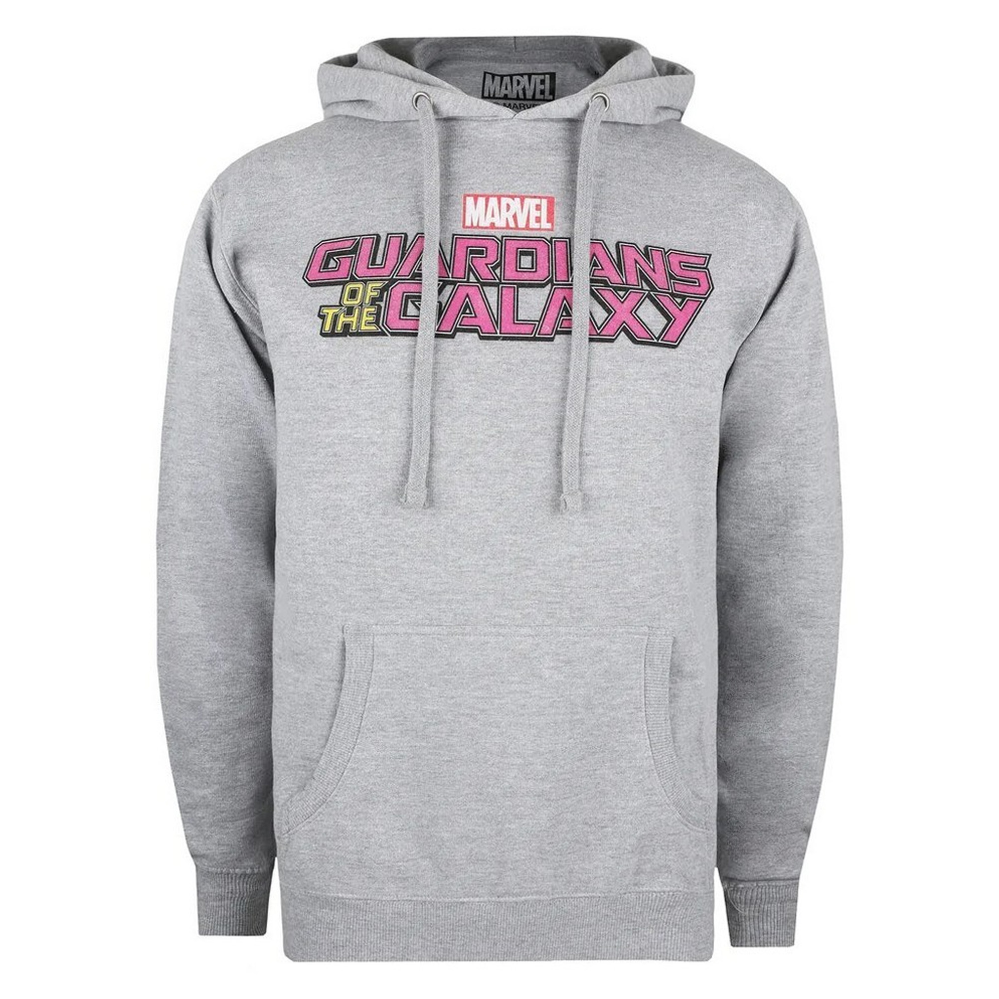 Guardians Of The Galaxy Mens Logo Hoodie (XXL) (Sports Grey/Pink)