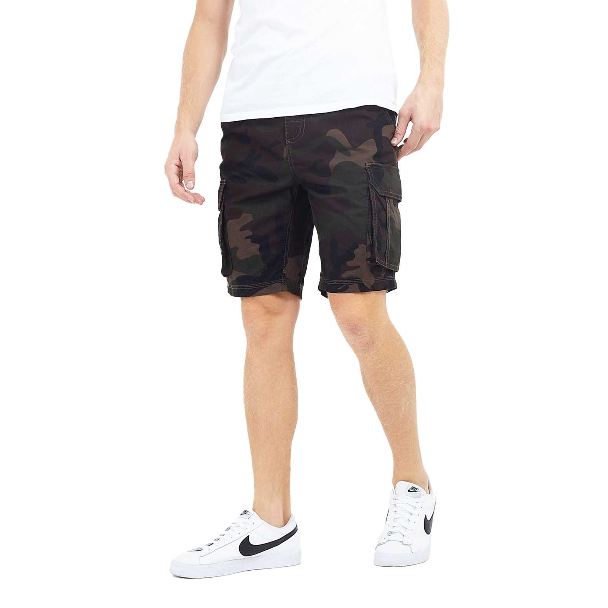 Brave Soul Mens River Camo Cargo Shorts 