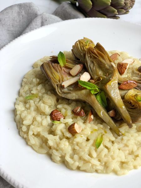 risotto  carciofi e scamorza