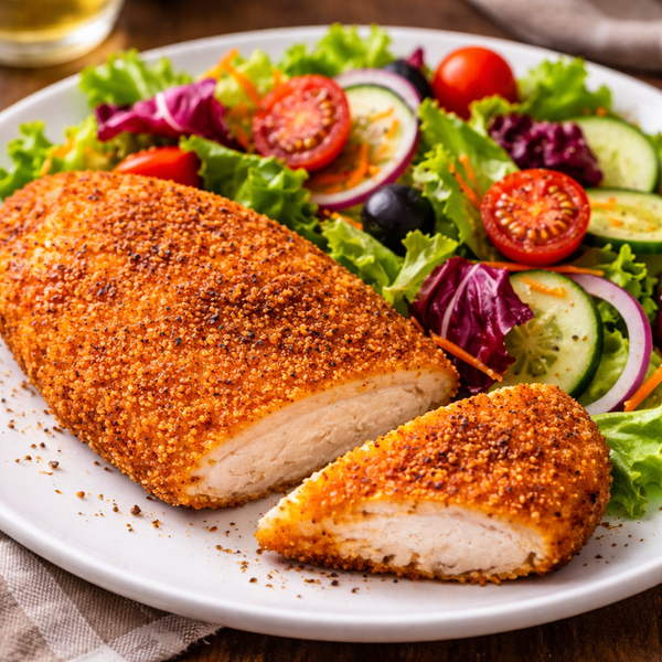 Cotoletta di pollo con insalata mista