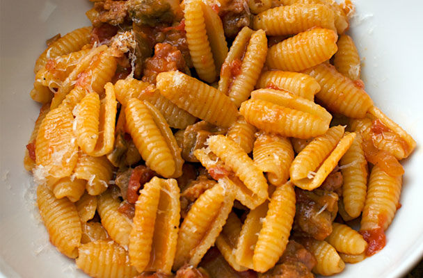 Gnocchi with meat tomato sauce