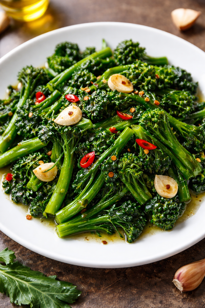  Broccoli with garlic, oil and chilli pepper