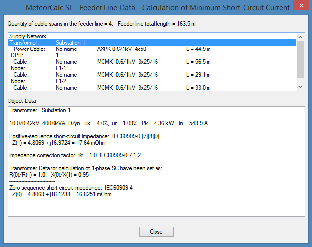MeteorCalc SL - Feeder Line Data