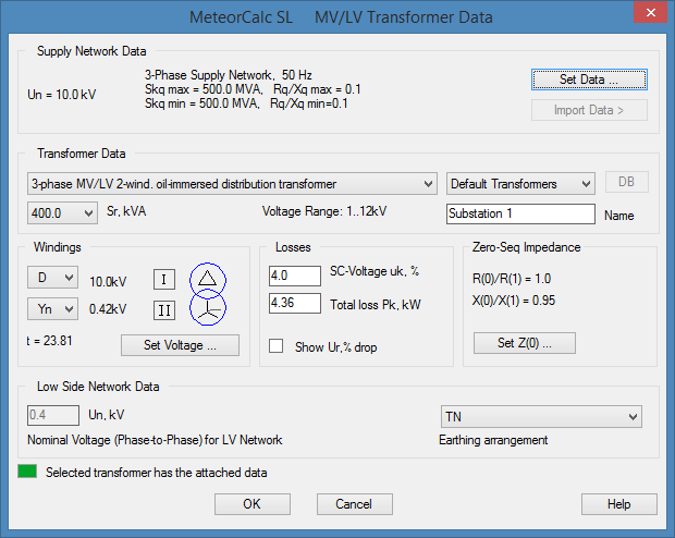 MeteorCalc SL - Transformer Data